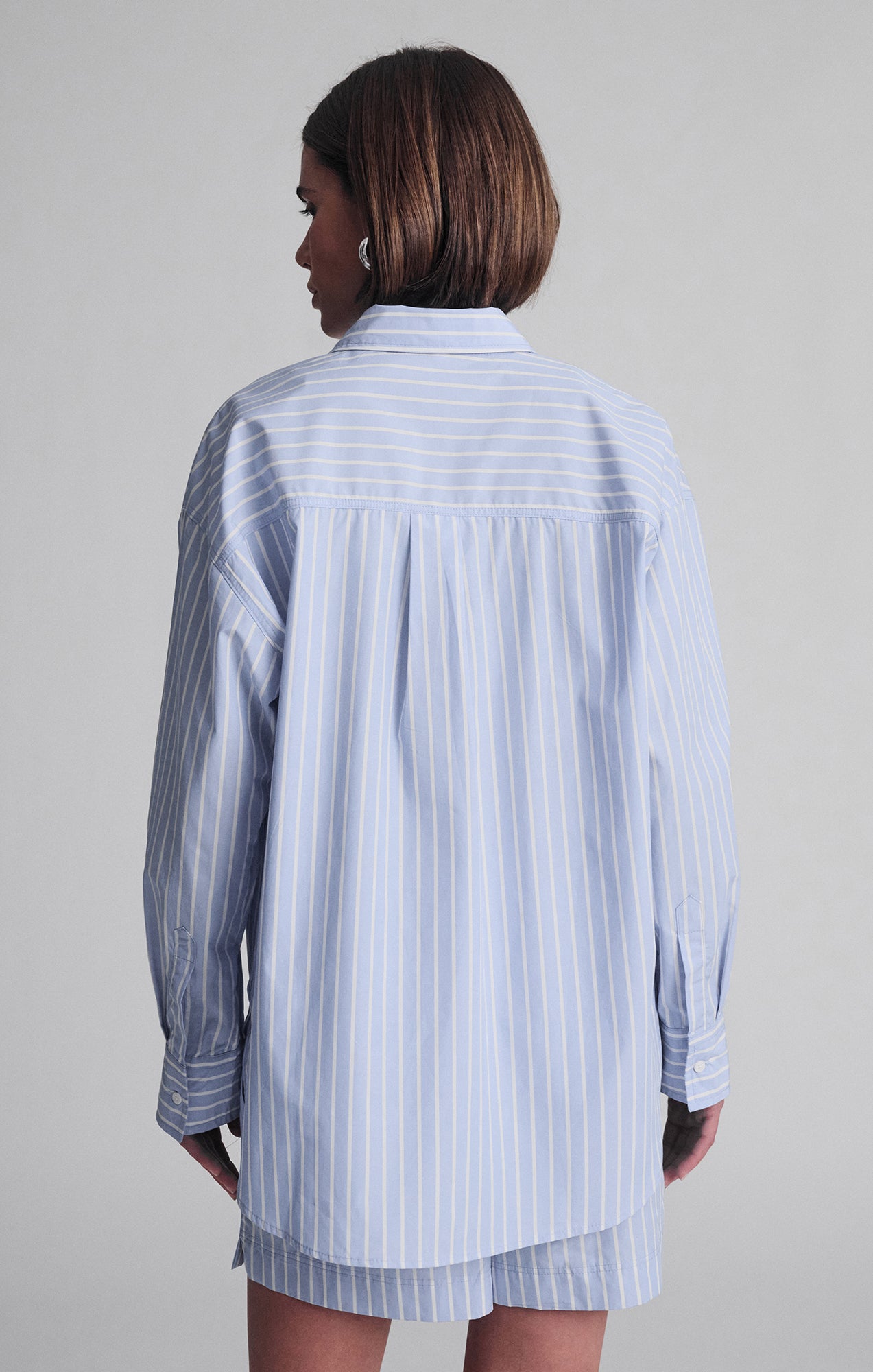 LONG SLEEVE BUTTON-UP SHIRT IN BLUE STRIPE - Mavi Jeans