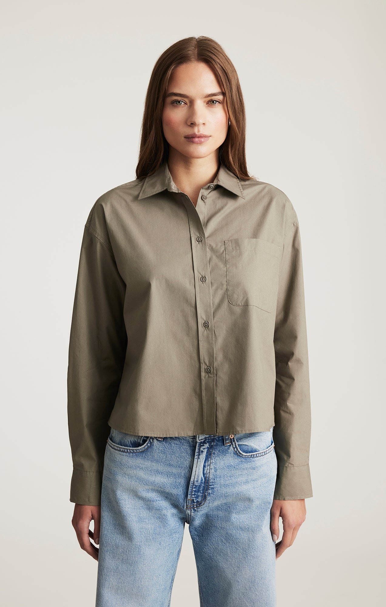 ONE POCKET BUTTON-UP SHIRT IN KHAKI