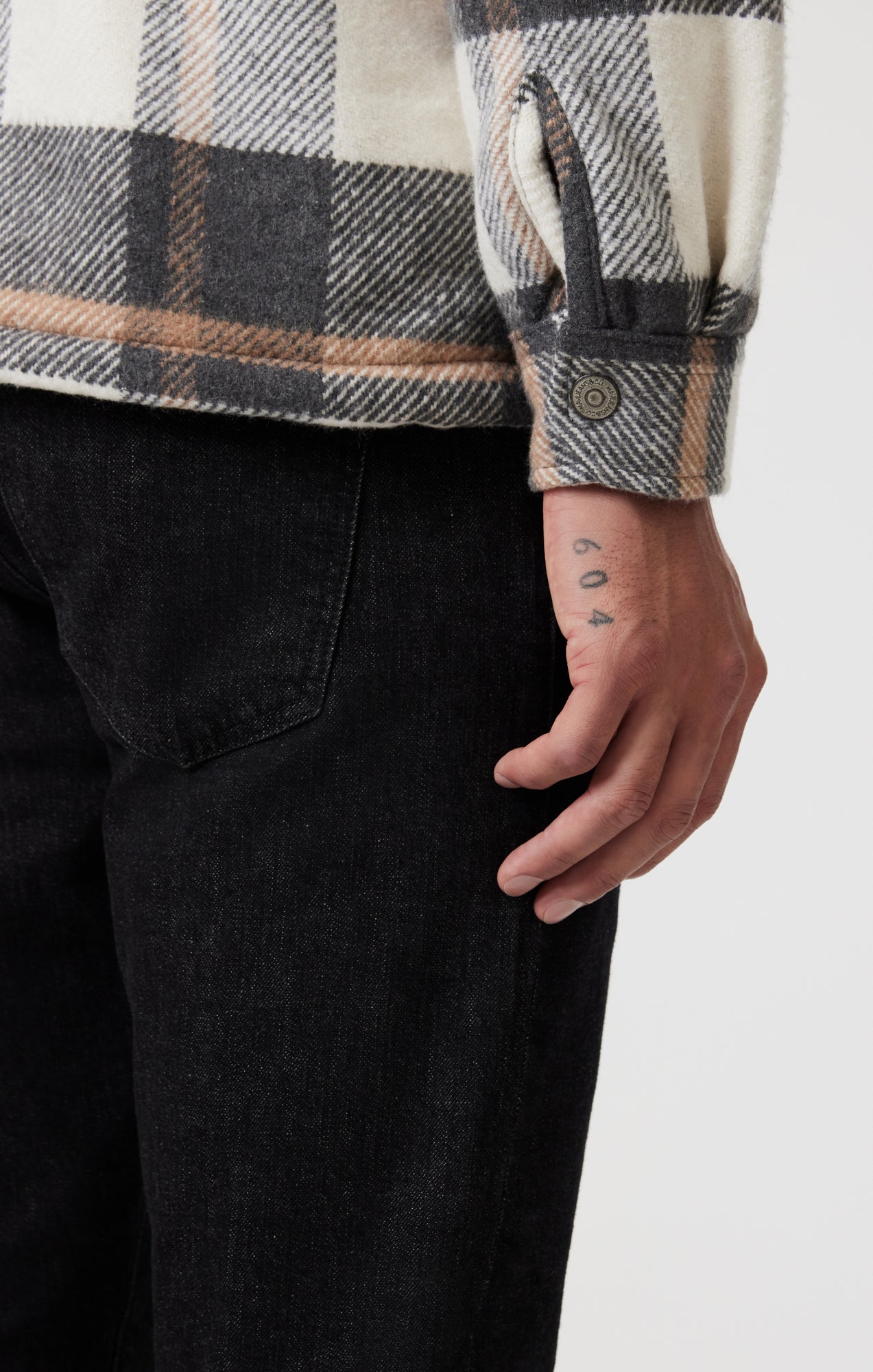 PLAID SHACKET IN GRAY CHECK - Mavi Jeans