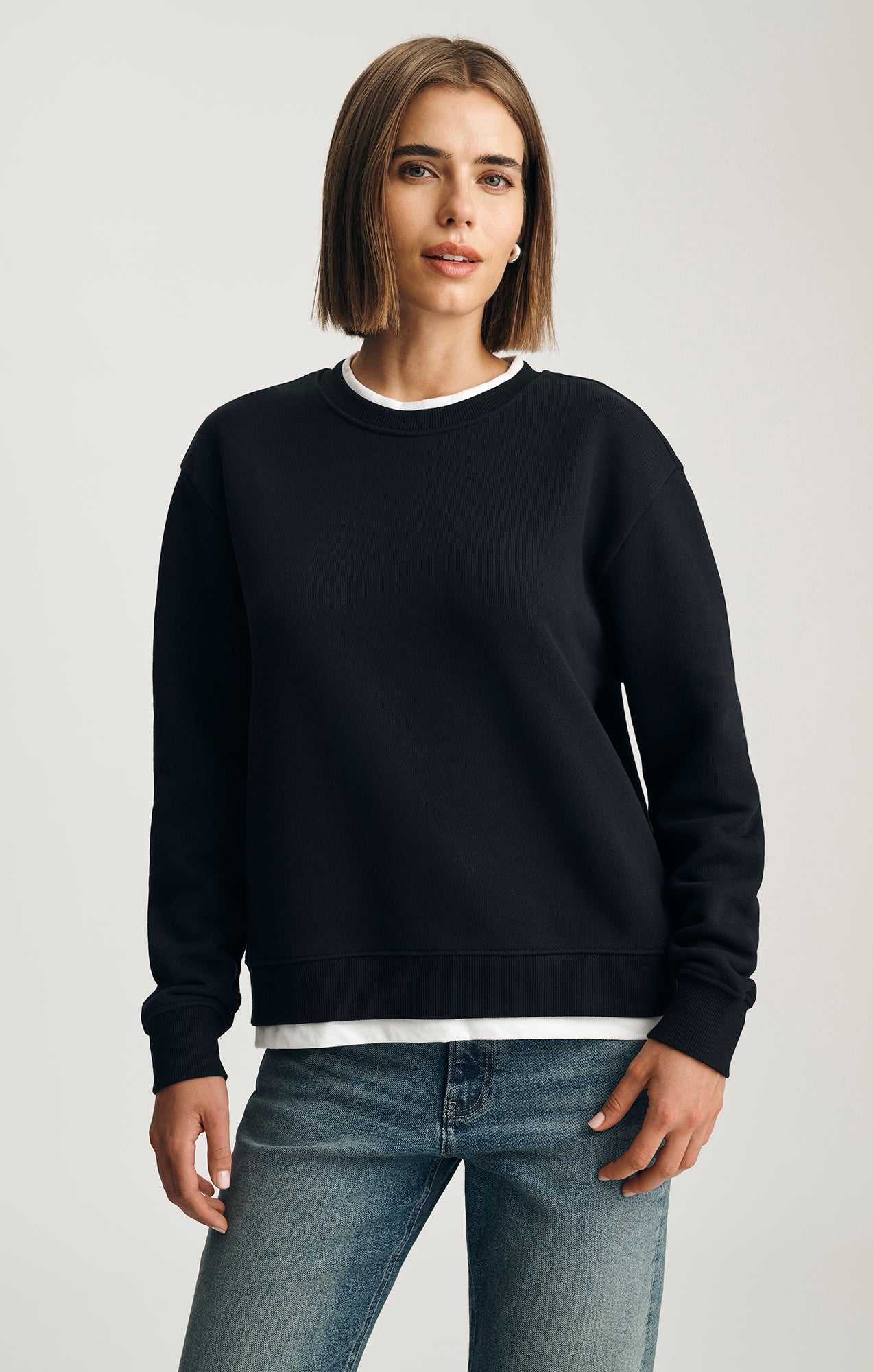 Mavi Women's Crew Neck Sweatshirt In Black – Mavi Jeans