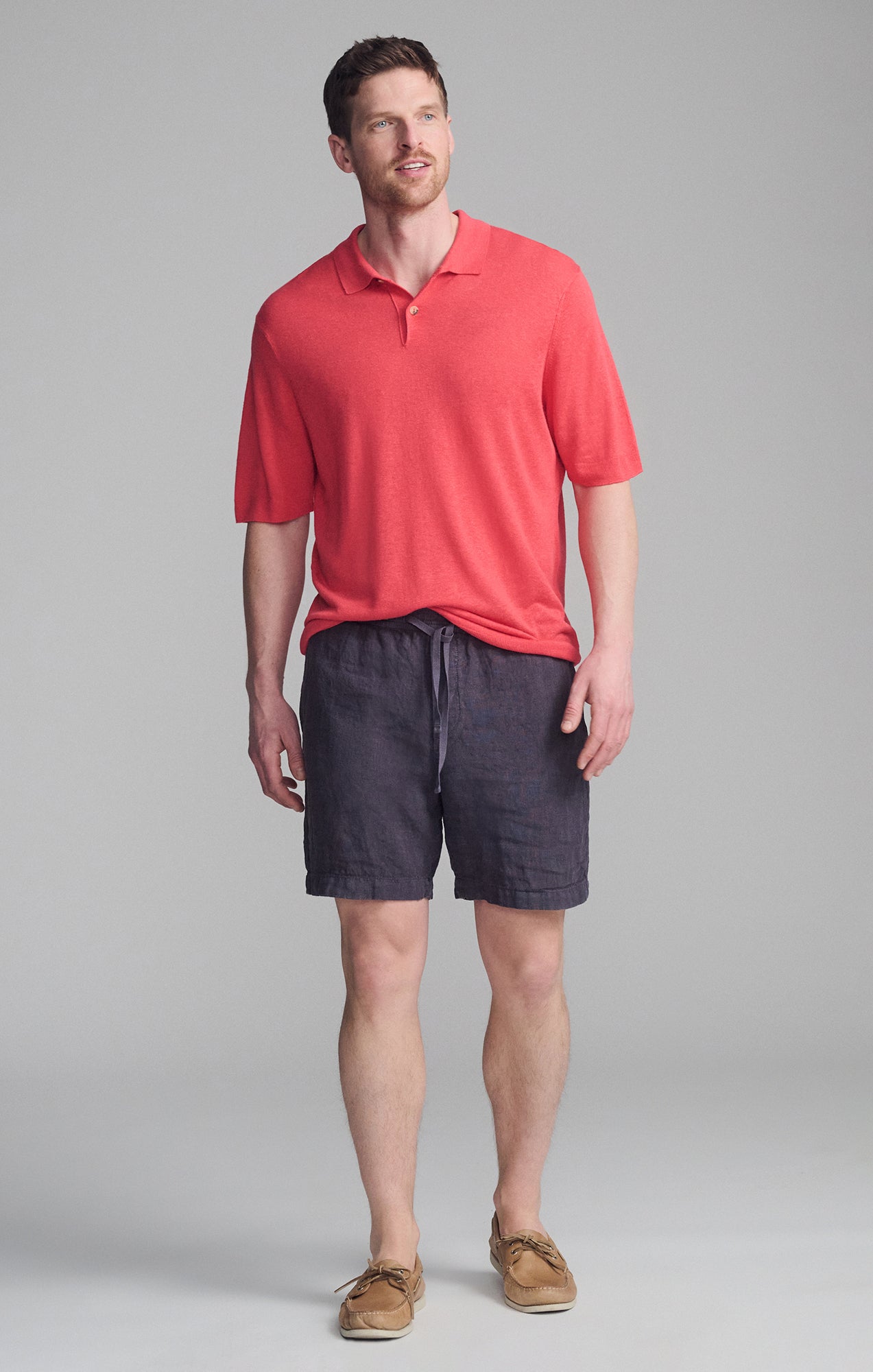 SHORT SLEEVE POLO SWEATER IN CAYENNE - Mavi Jeans