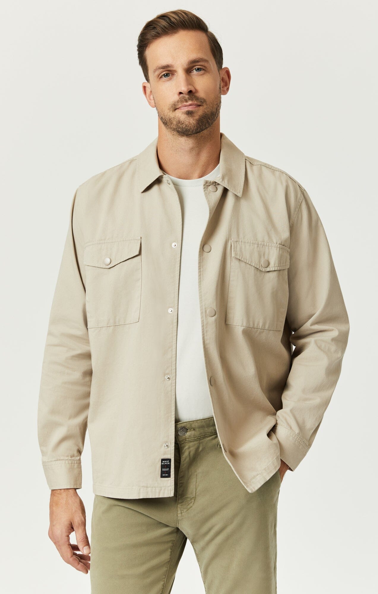 Mavi Men's Double Pocket Overshirt In Pure Cashmere