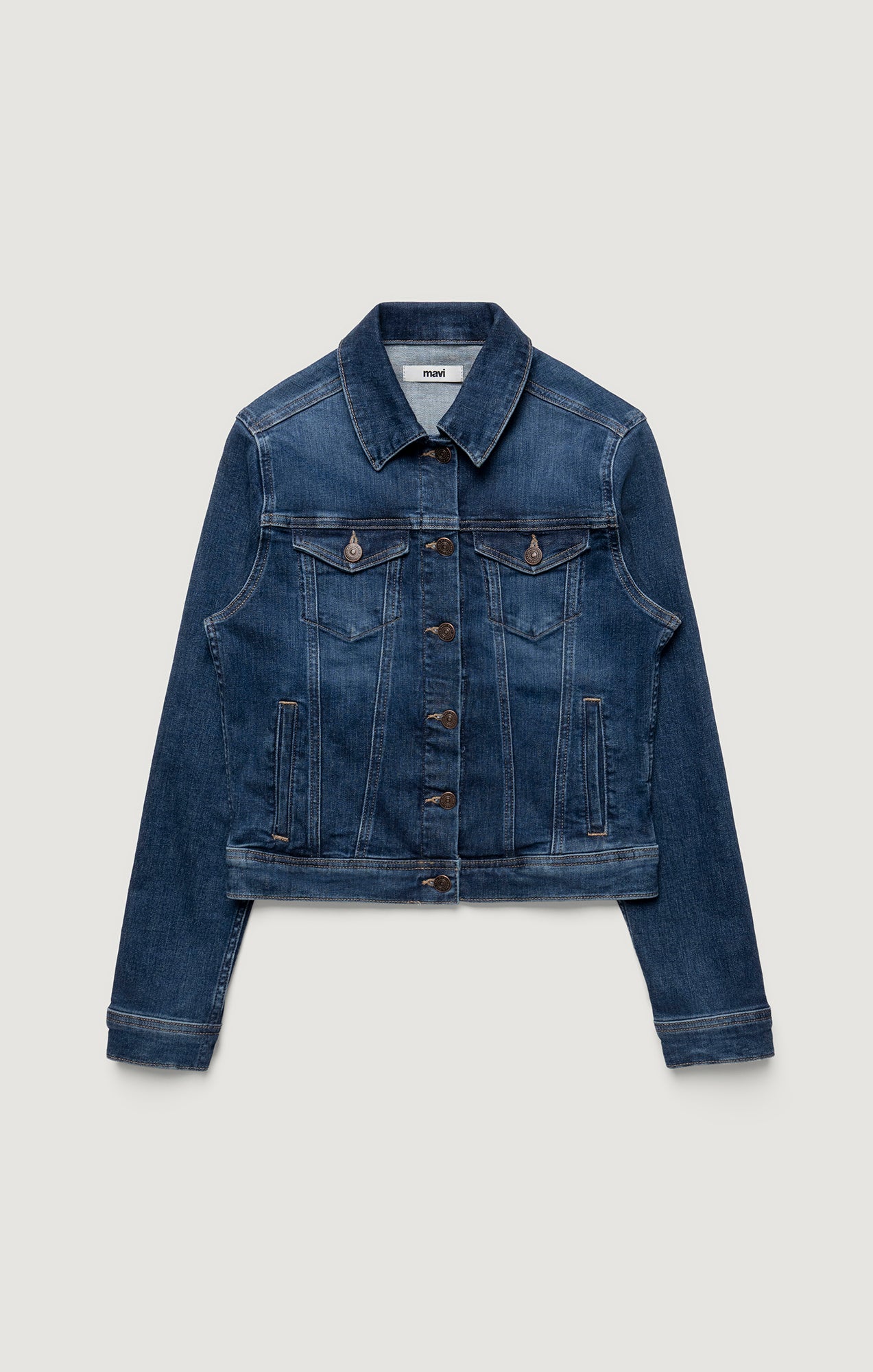 CECILIA DENIM JACKET IN DARK BRUSHED FLEX BLUE - Mavi Jeans