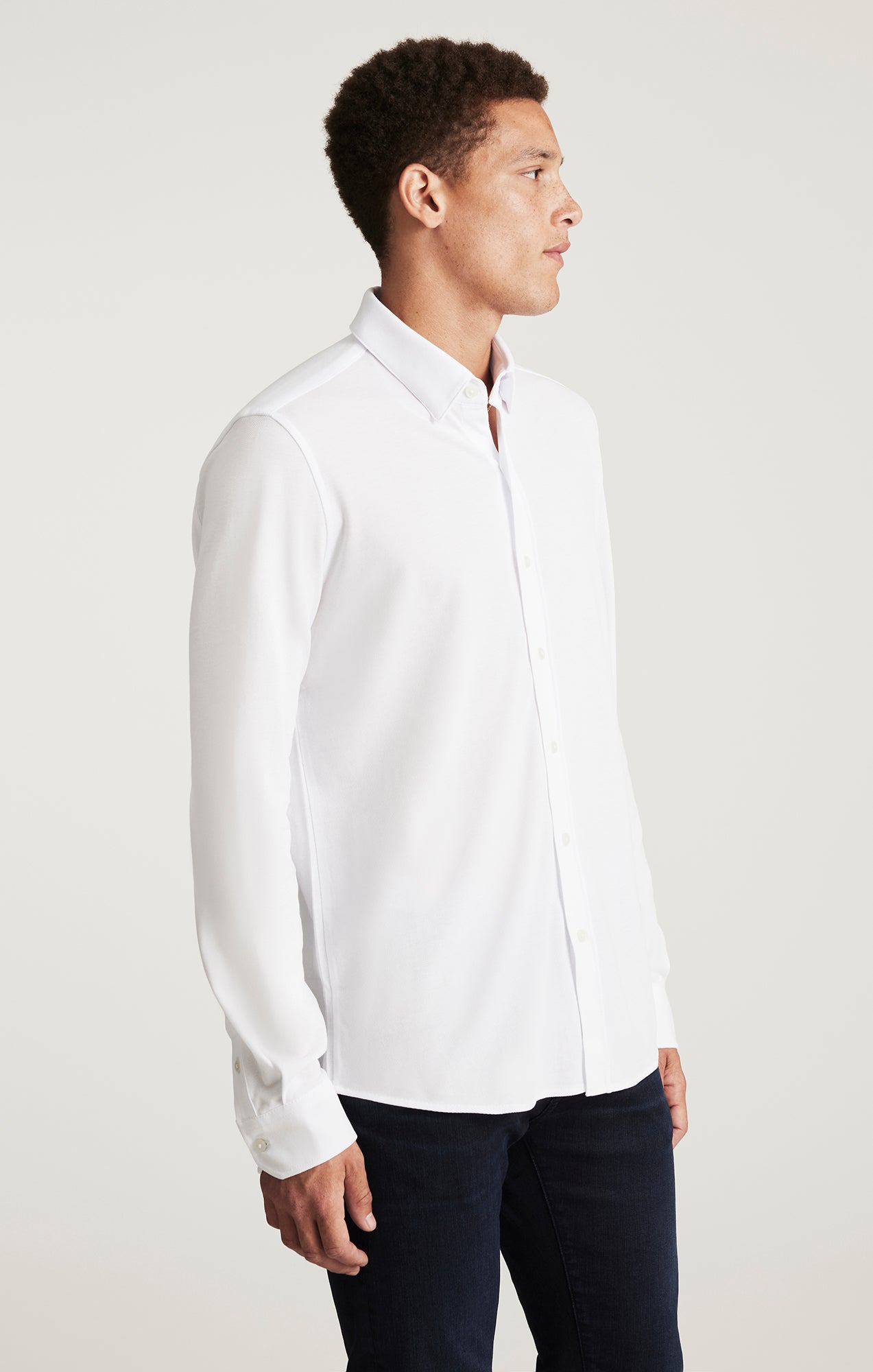 LONG SLEEVE BUTTON-UP SHIRT IN WHITE - Mavi Jeans
