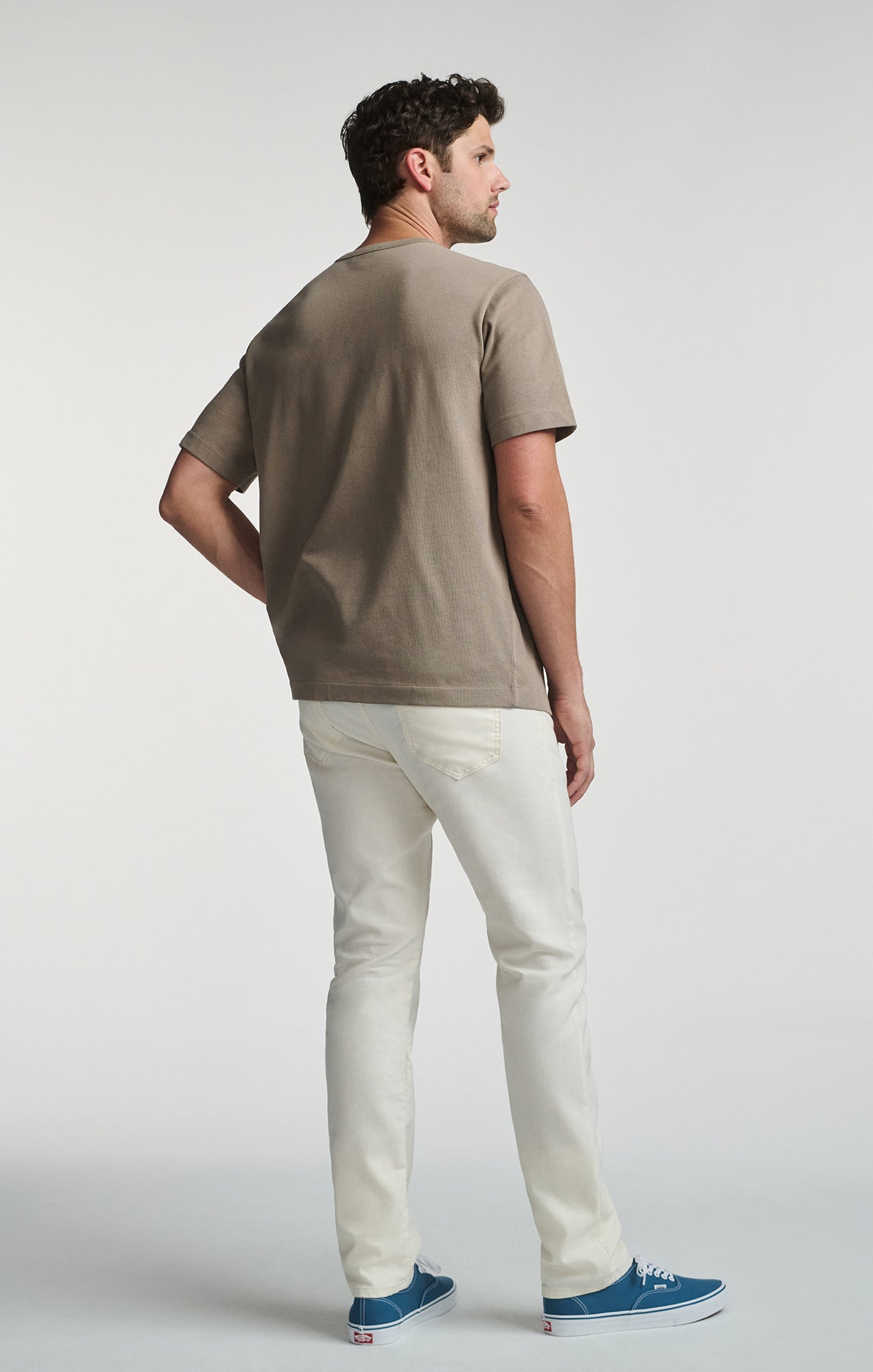 SHORT SLEEVE CREW NECK T-SHIRT IN BRINDLE - Mavi Jeans