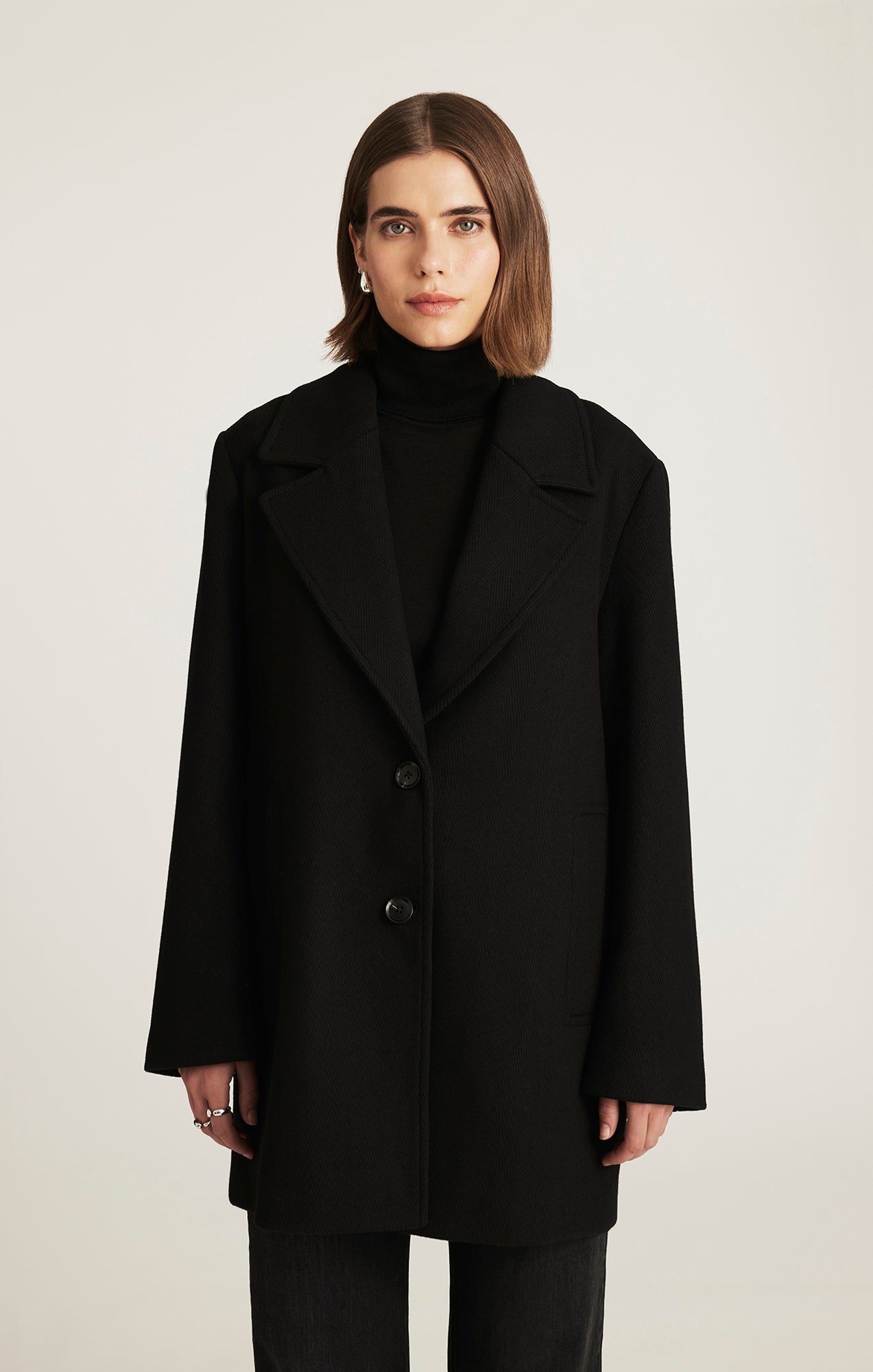 EDITION PEACOAT IN BLACK