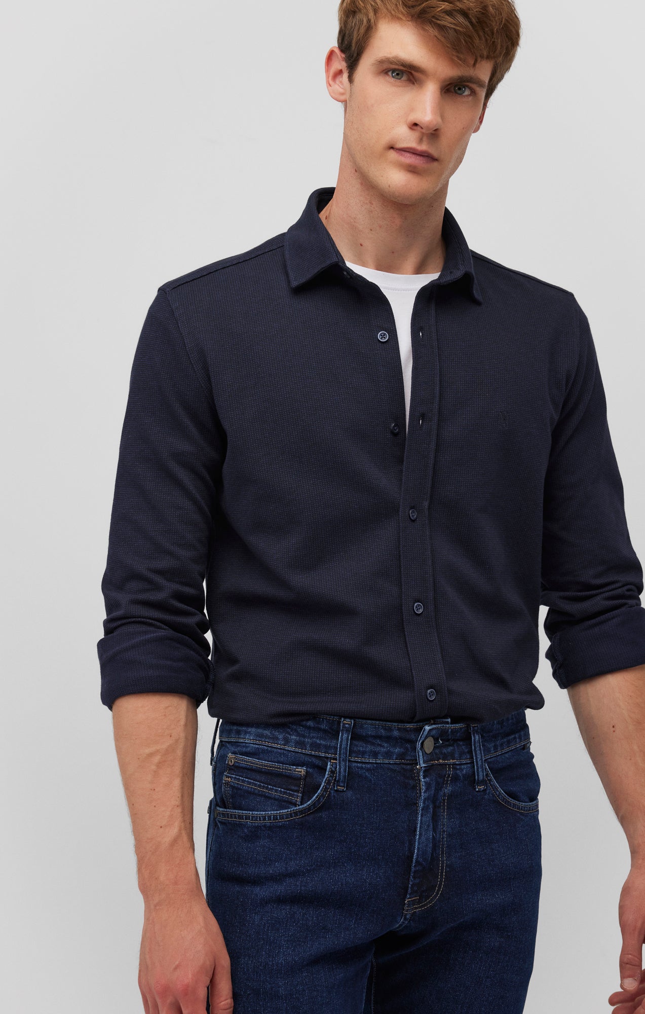 LONG SLEEVE BUTTON-UP SHIRT IN TOTAL ECLIPSE - Mavi Jeans
