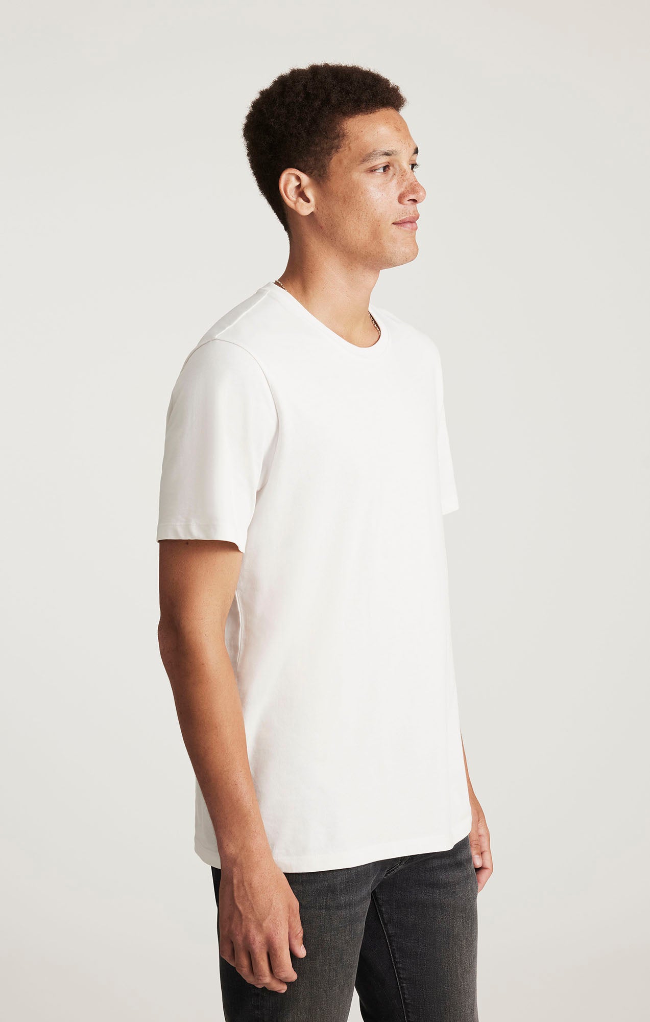 SHORT SLEEVE CREW NECK T-SHIRT IN ANTIQUE WHITE - Mavi Jeans