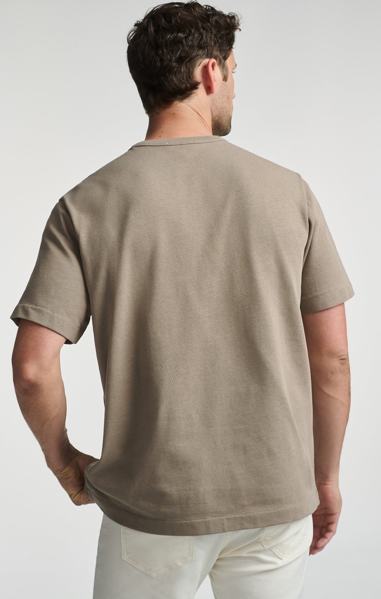 SHORT SLEEVE CREW NECK T-SHIRT IN BRINDLE - Mavi Jeans