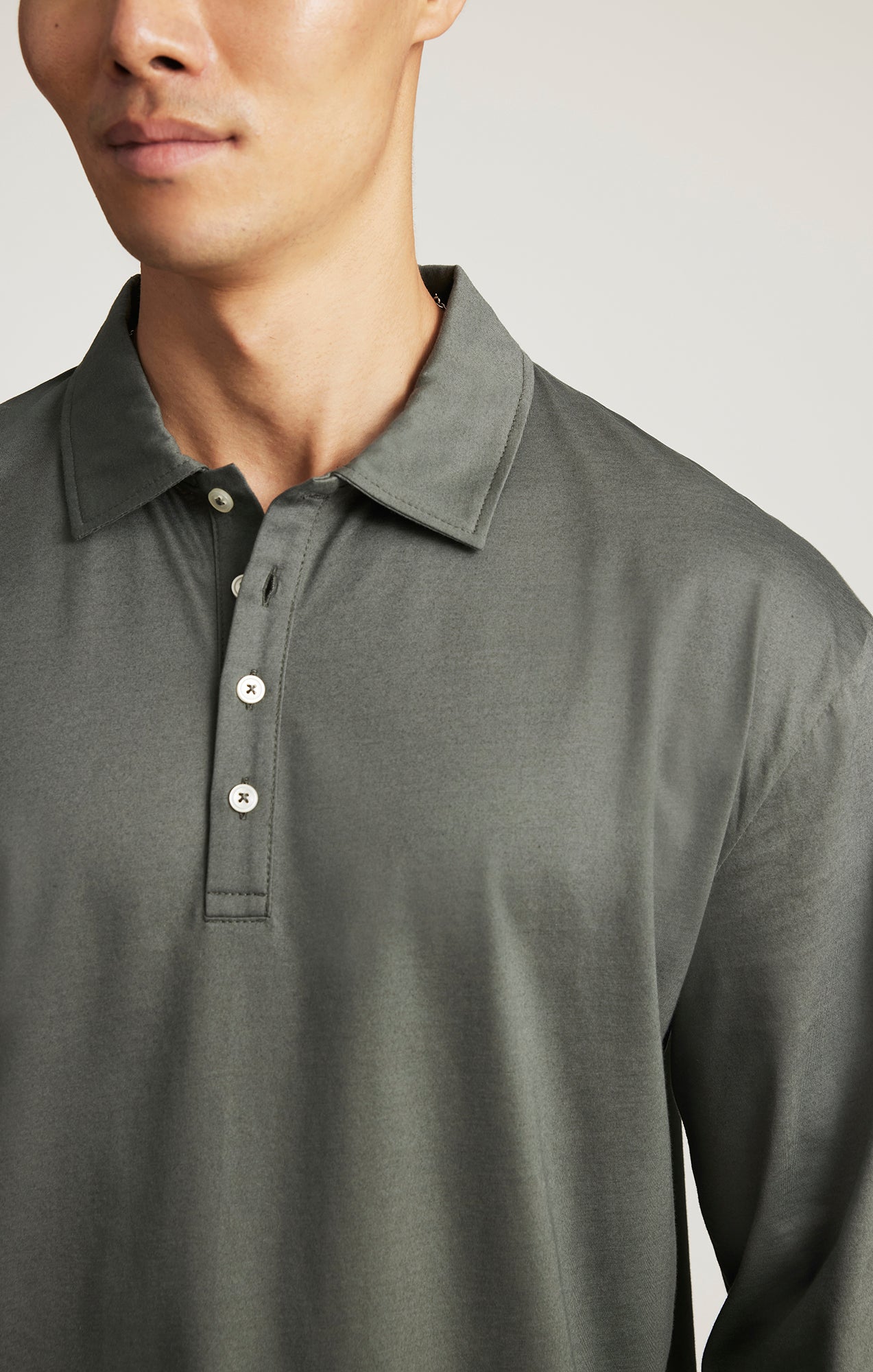 EDITION LONG SLEEVE POLO T-SHIRT IN URBAN CHIC - Mavi Jeans