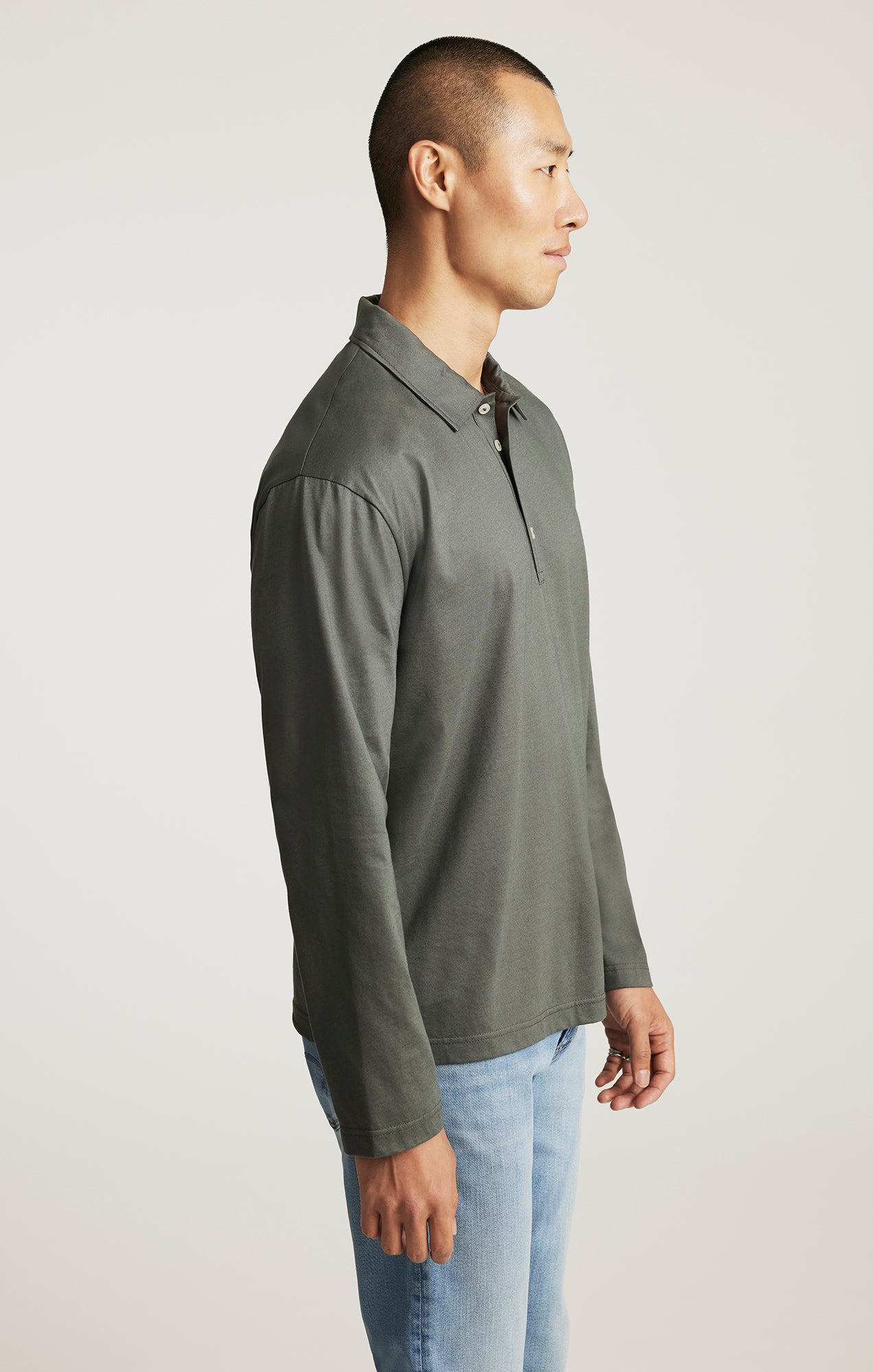 EDITION LONG SLEEVE POLO T-SHIRT IN URBAN CHIC - Mavi Jeans