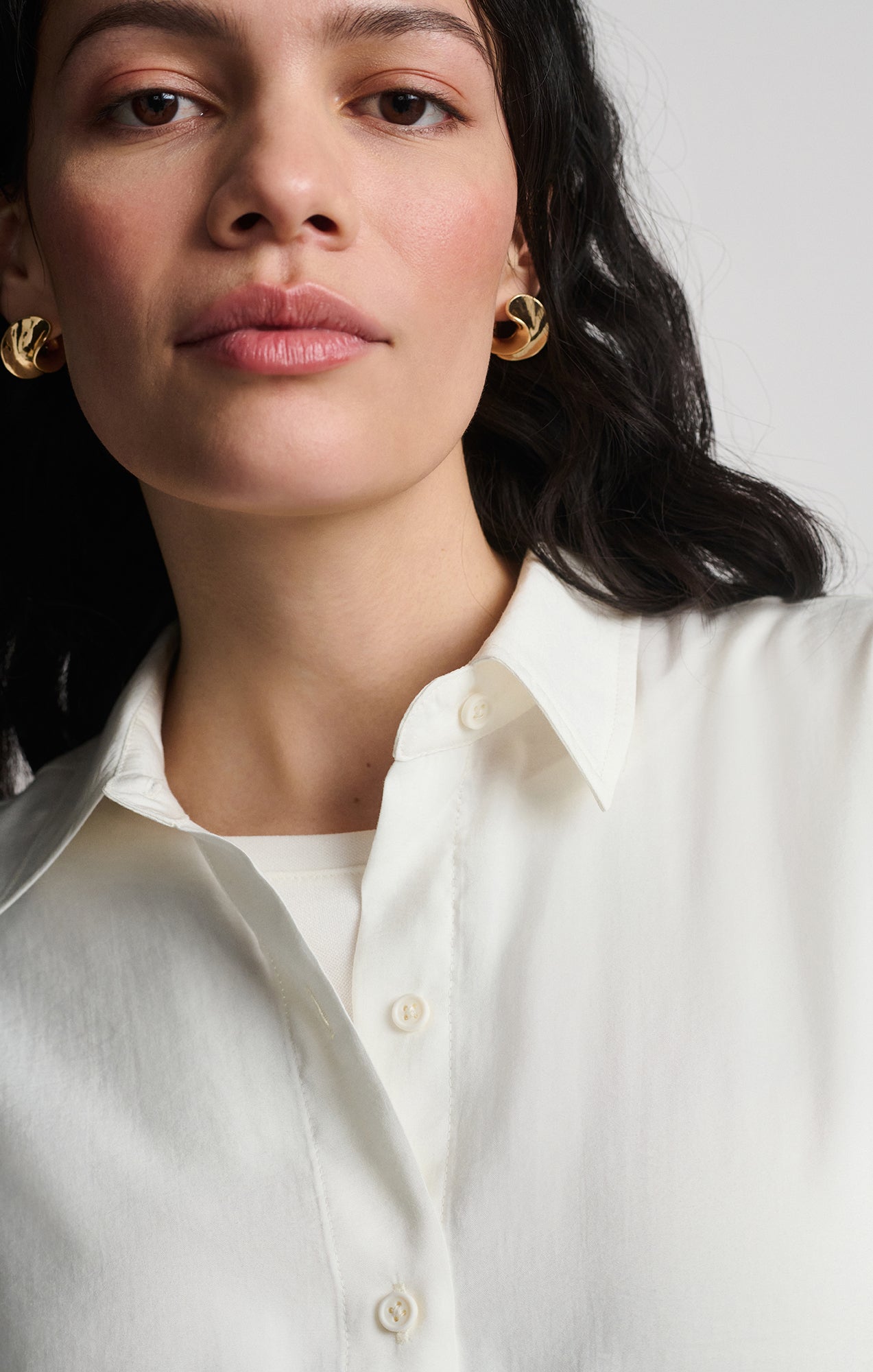 LUXE TOUCH BUTTON-UP SHIRT IN ANTIQUE WHITE - Mavi Jeans