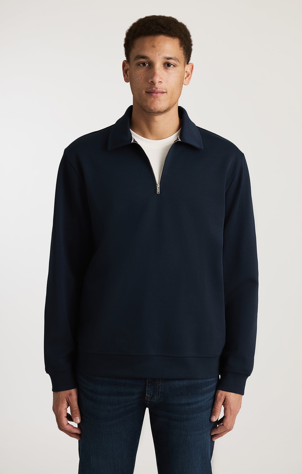 Mavi Men's Half Zip Sweatshirt In Dark Sapphire – Mavi Jeans