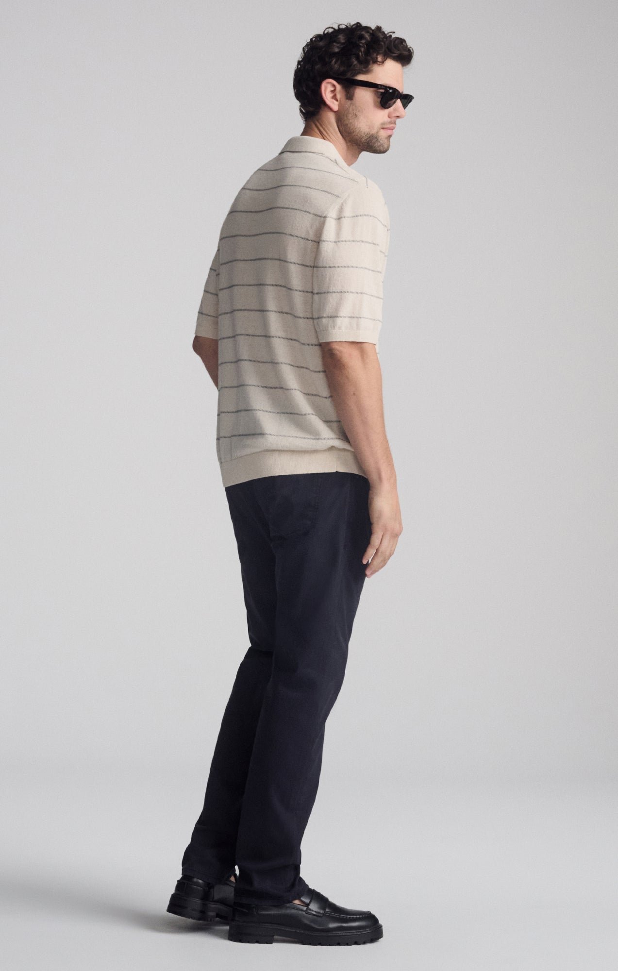 POLO SHORT SLEEVE SWEATER IN ANTIQUE WHITE - Mavi Jeans