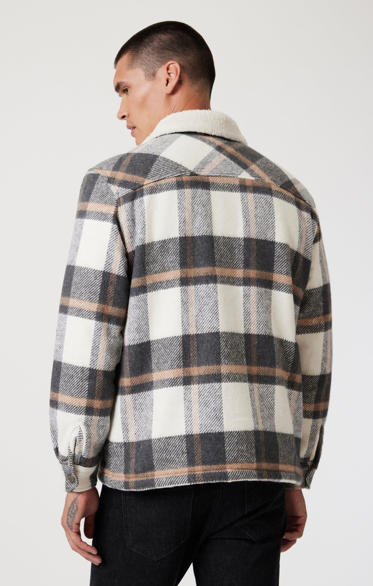 PLAID SHACKET IN GRAY CHECK - Mavi Jeans