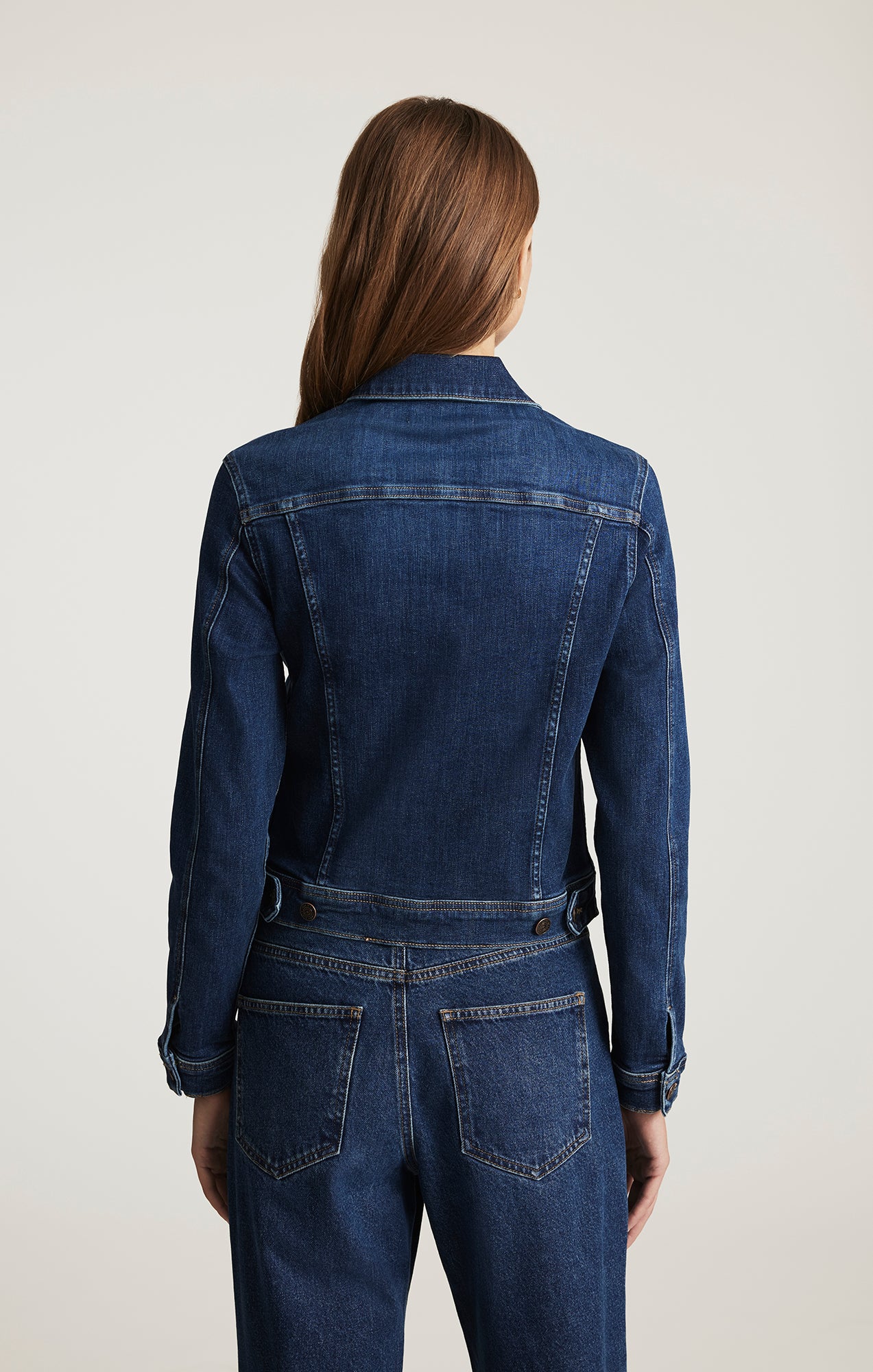 CECILIA DENIM JACKET IN DARK BRUSHED FLEX BLUE - Mavi Jeans