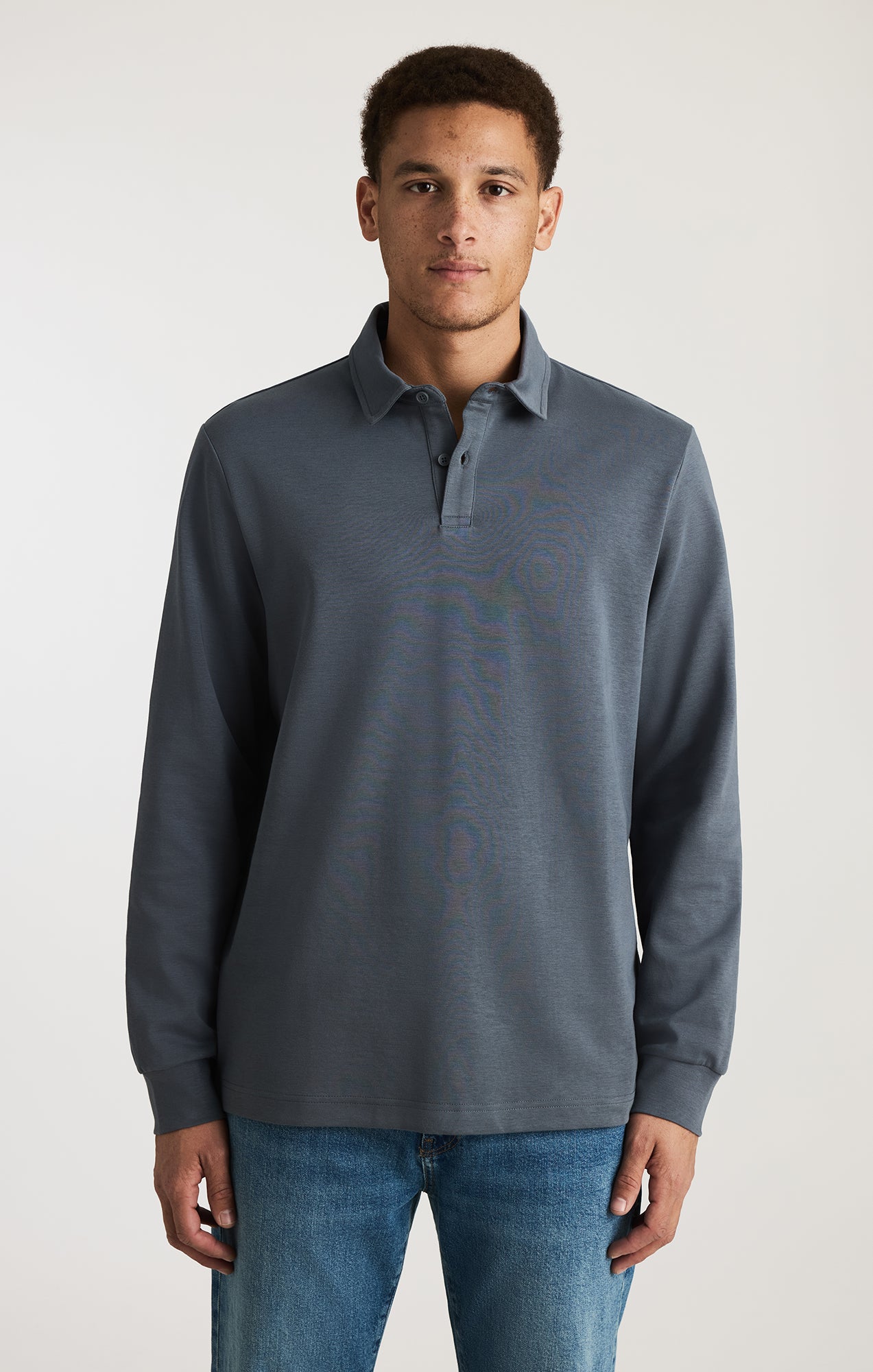 Mavi Men's Long Sleeve Polo T-Shirt In Turbulence – Mavi Jeans