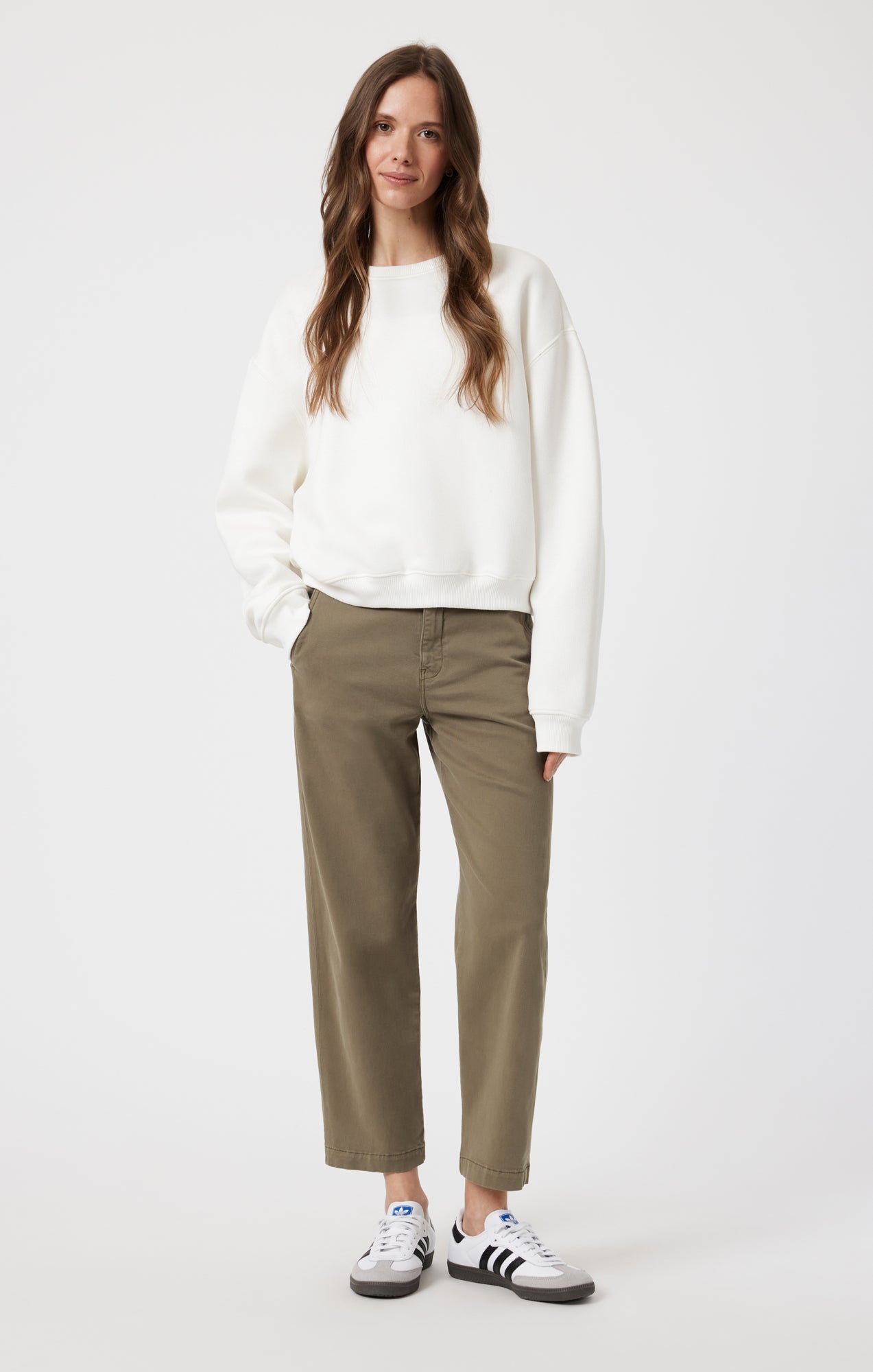 Mavi Women's Lauren Straight Chino In Dusky Casual Twill