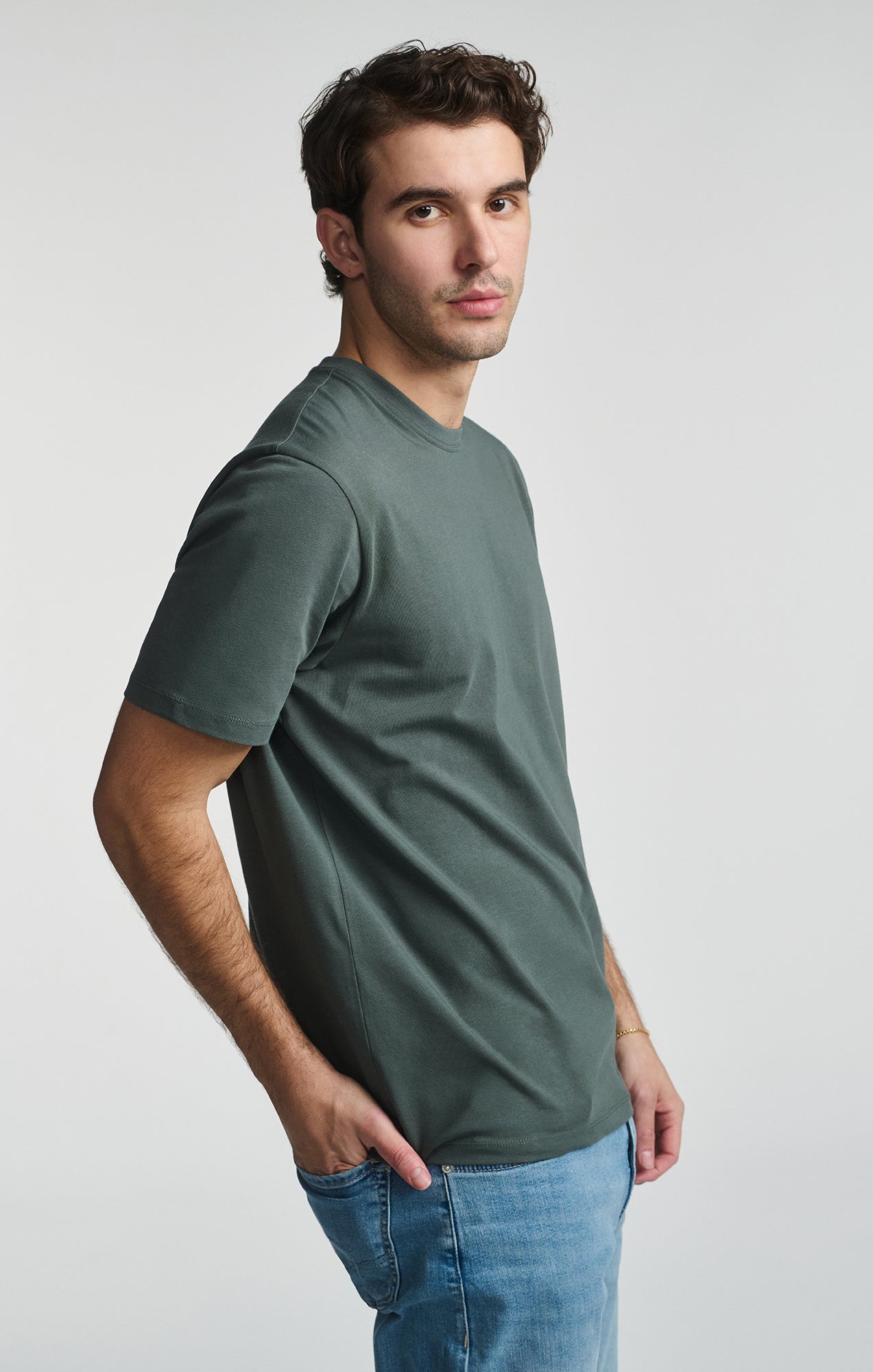 BASIC CREW NECK T-SHIRT IN URBAN CHIC - Mavi Jeans