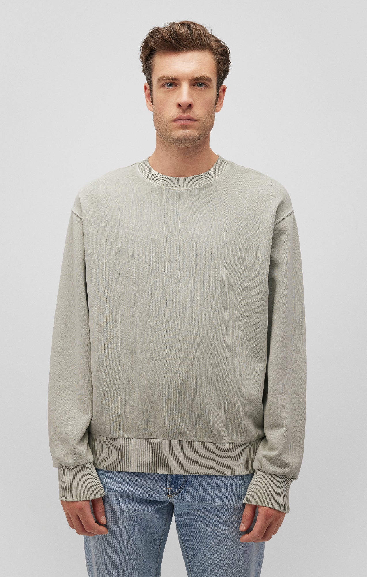 CREW NECK SWEATSHIRT IN ABBEY STONE - Mavi Jeans