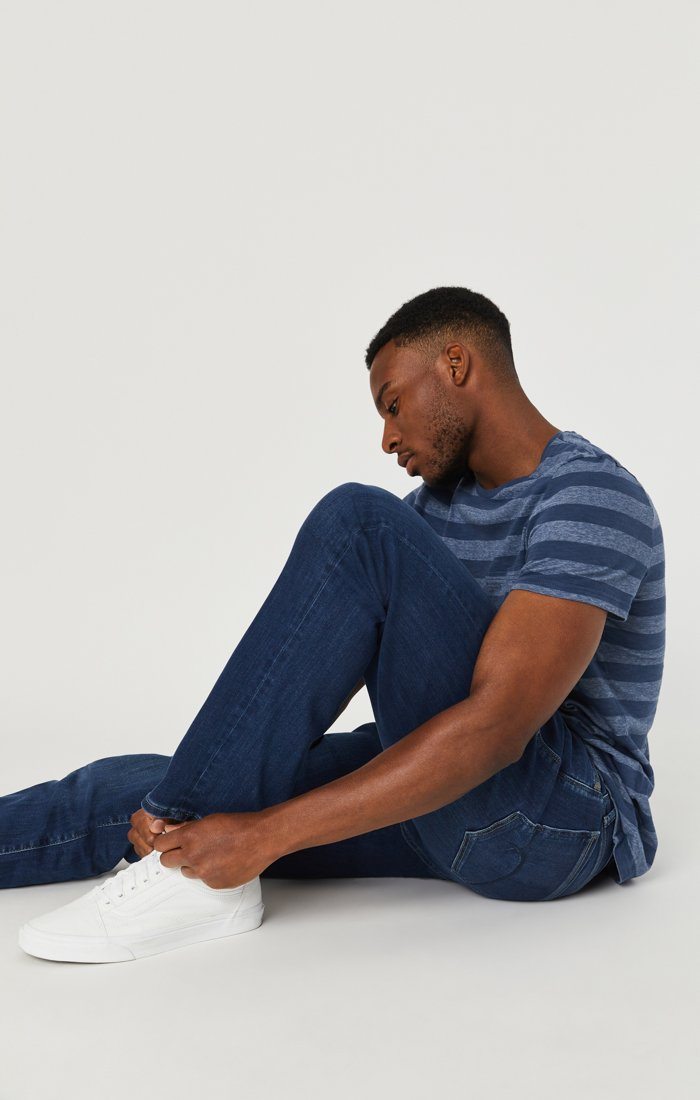 Mavi Jeans Marcus Slim Straight Leg in Dark Blue Supermove Men's Jeans : 36 32