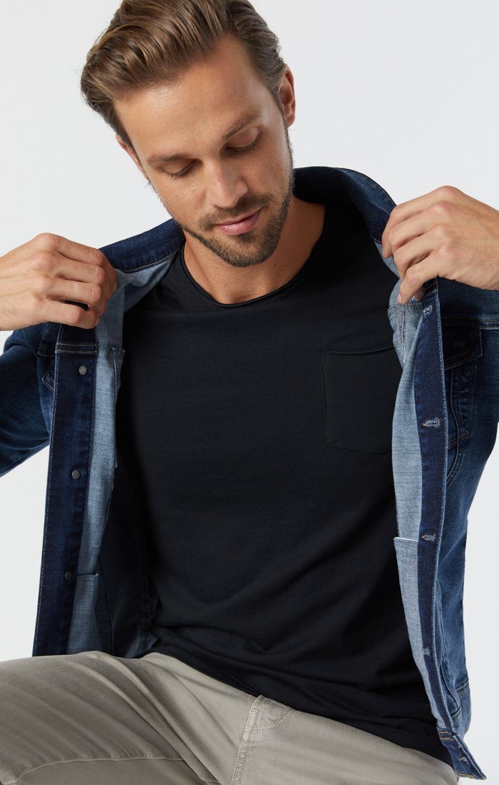 FRANK JACKET IN DARK FOGGY FEATHER BLUE - Mavi Jeans