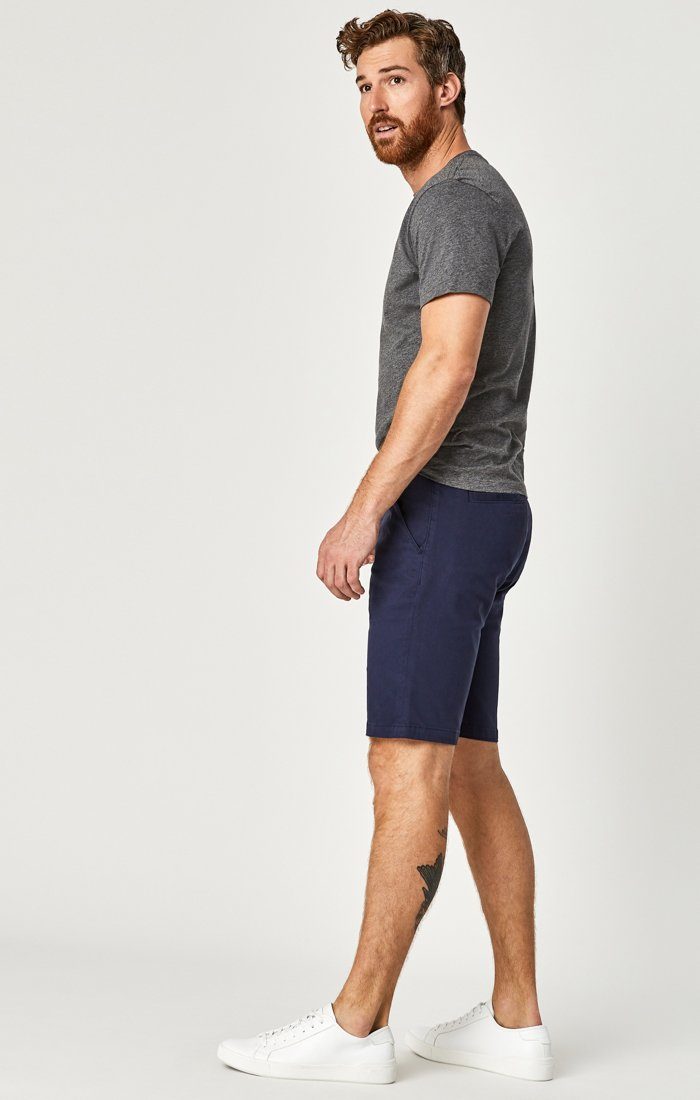 JACOB SHORTS IN DARK NAVY SATEEN TWILL - Mavi Jeans
