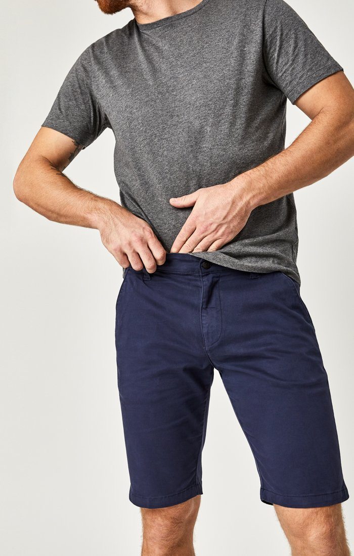 JACOB SHORTS IN DARK NAVY SATEEN TWILL - Mavi Jeans