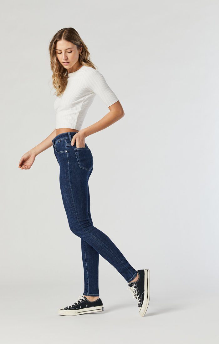 High Waisted Super Skinny Jeans in Blue | SilkFred US
