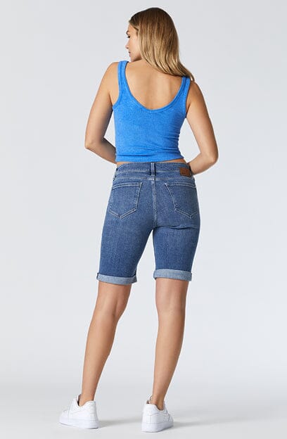 JIUKE Women's Ripped Denim Jean Shorts Mid Rise A-Line Loose Wide Leg  Casual Pants Button Zipper Pockets Stretchy Short Jeans