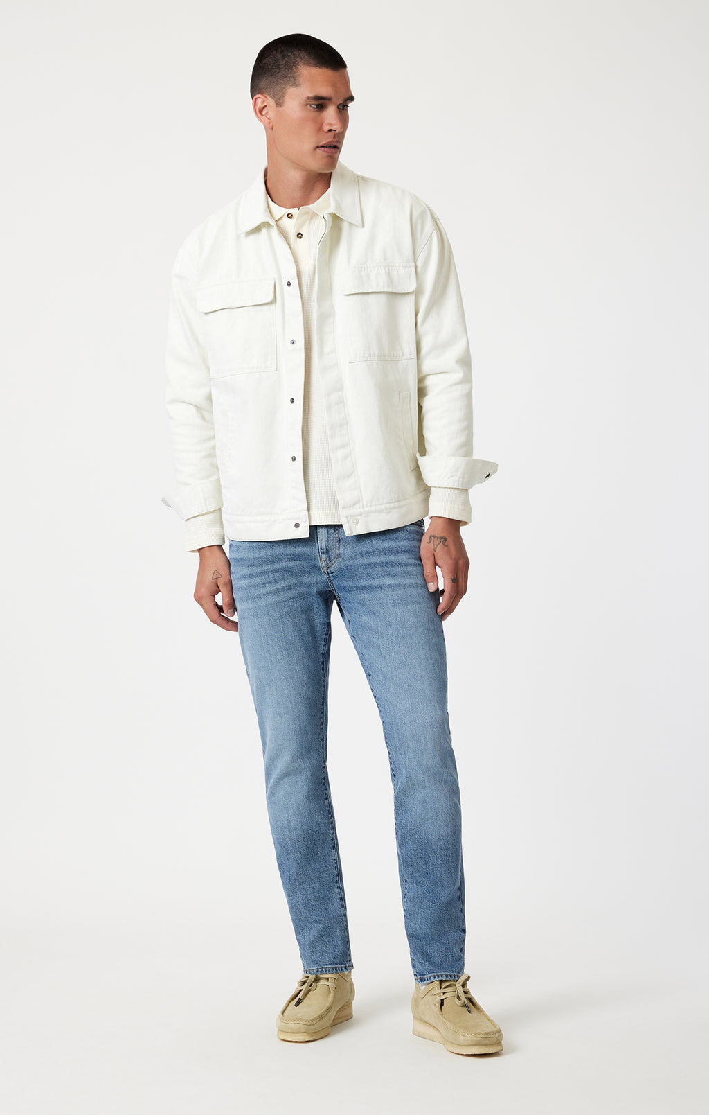 MARCUS SLIM STRAIGHT LEG IN LIGHT BRUSHED CLASSIC BLUE - Mavi Jeans