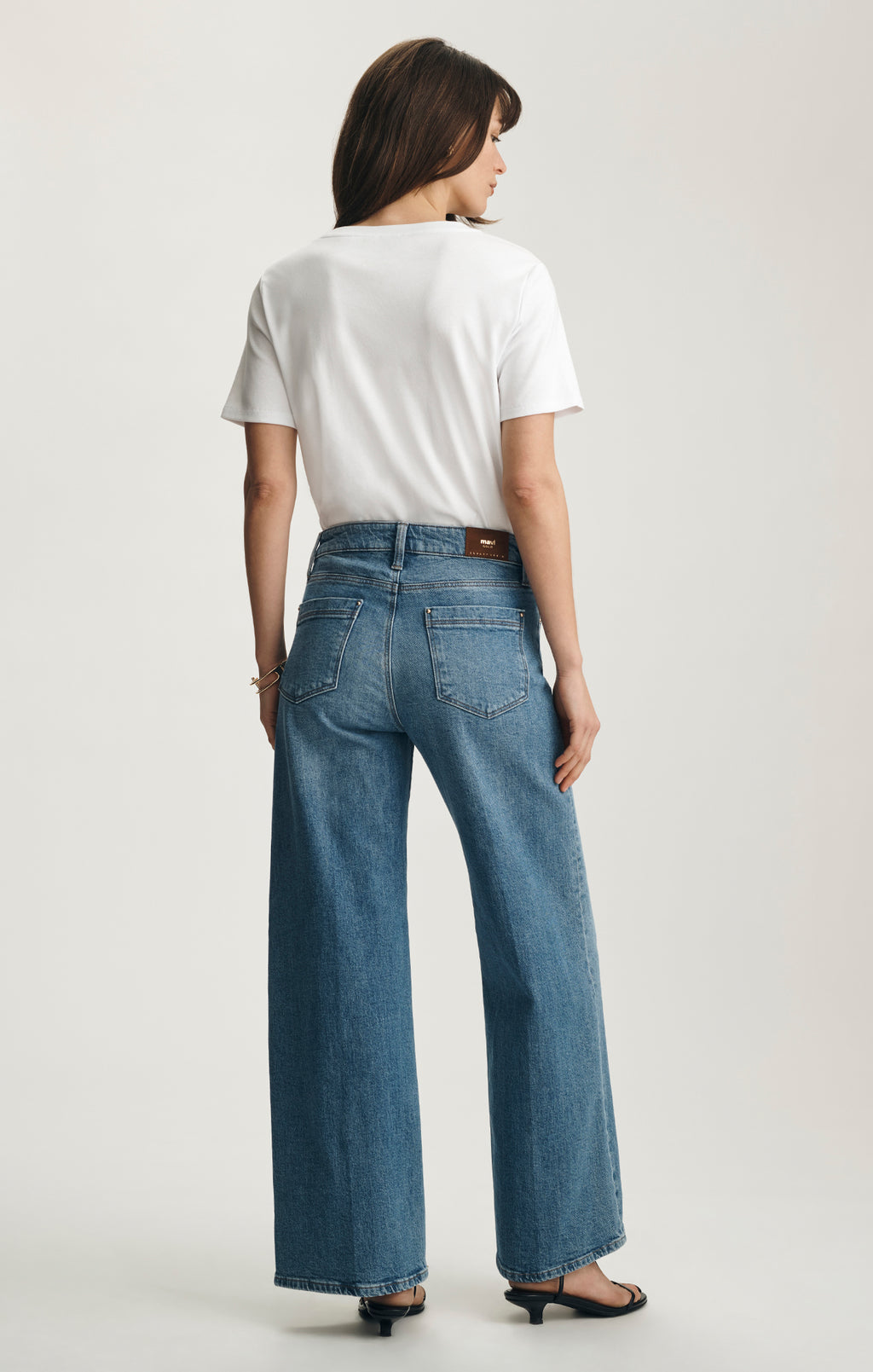 PALOMA WIDE LEG IN MID BRUSHED GOLD PREMIUM - Mavi Jeans