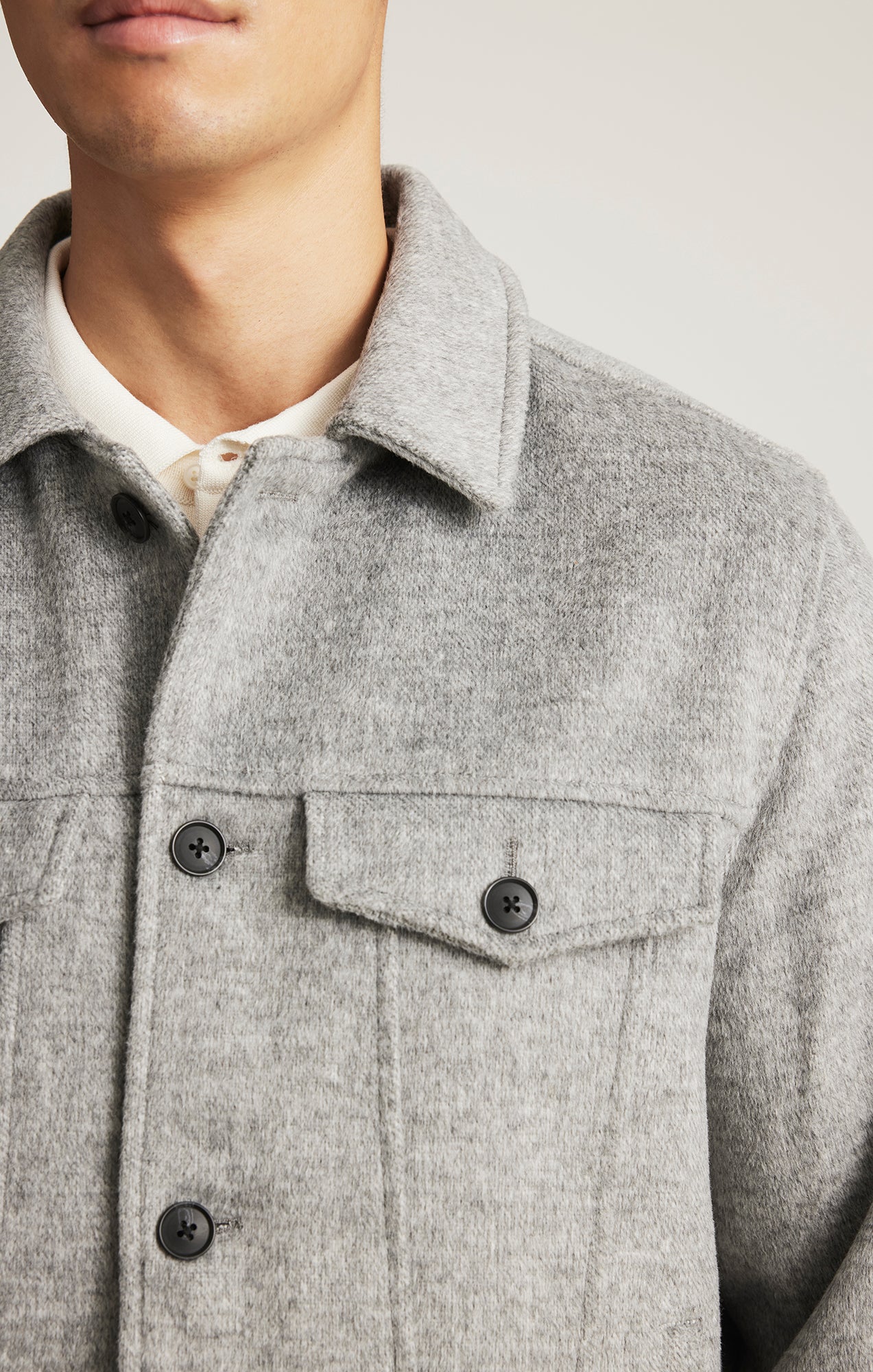 DOUBLE POCKET JACKET IN GREY MELANGE - Mavi Jeans