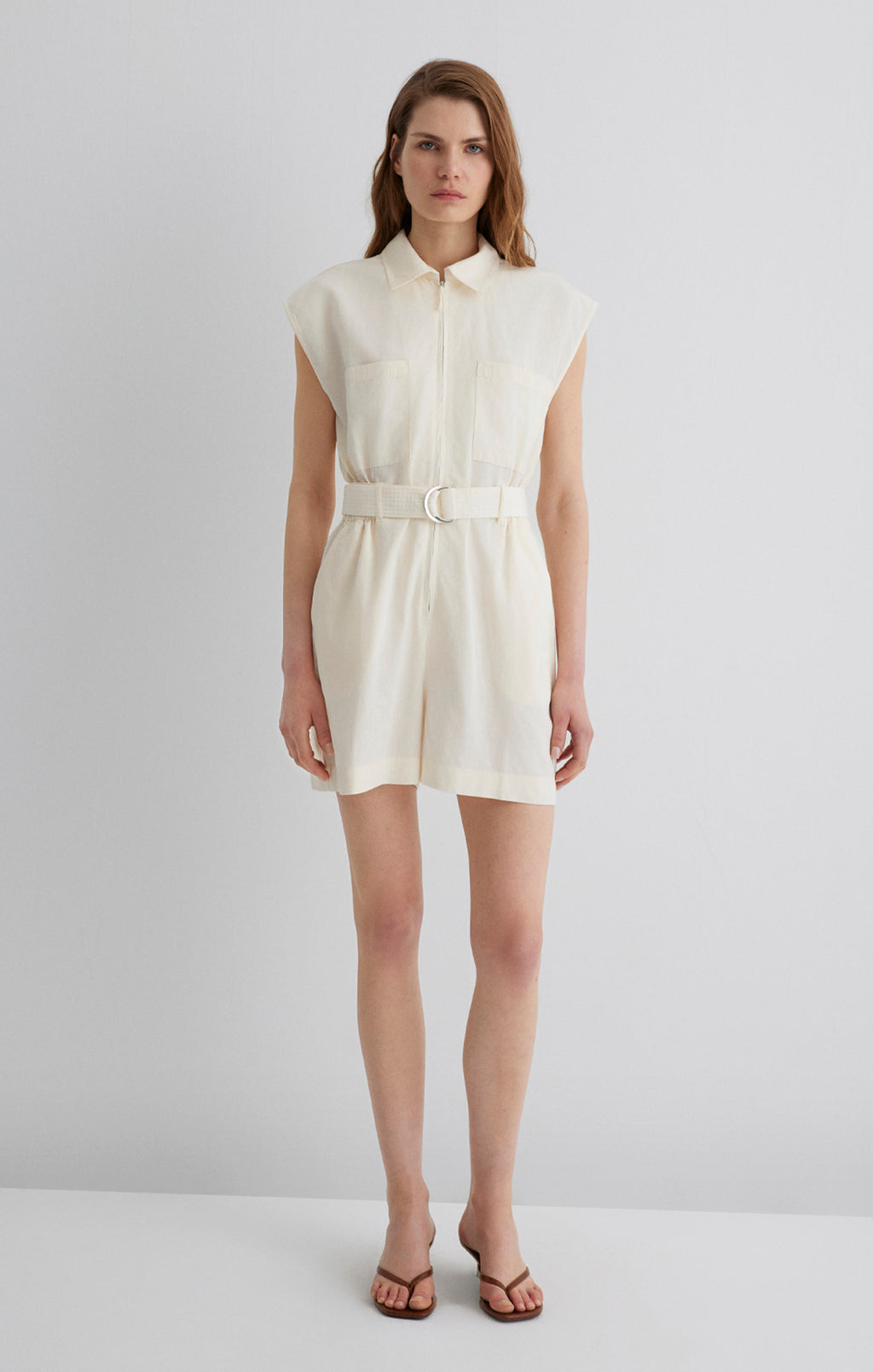 ZIP-UP ROMPER IN PRISTINE - Mavi Jeans
