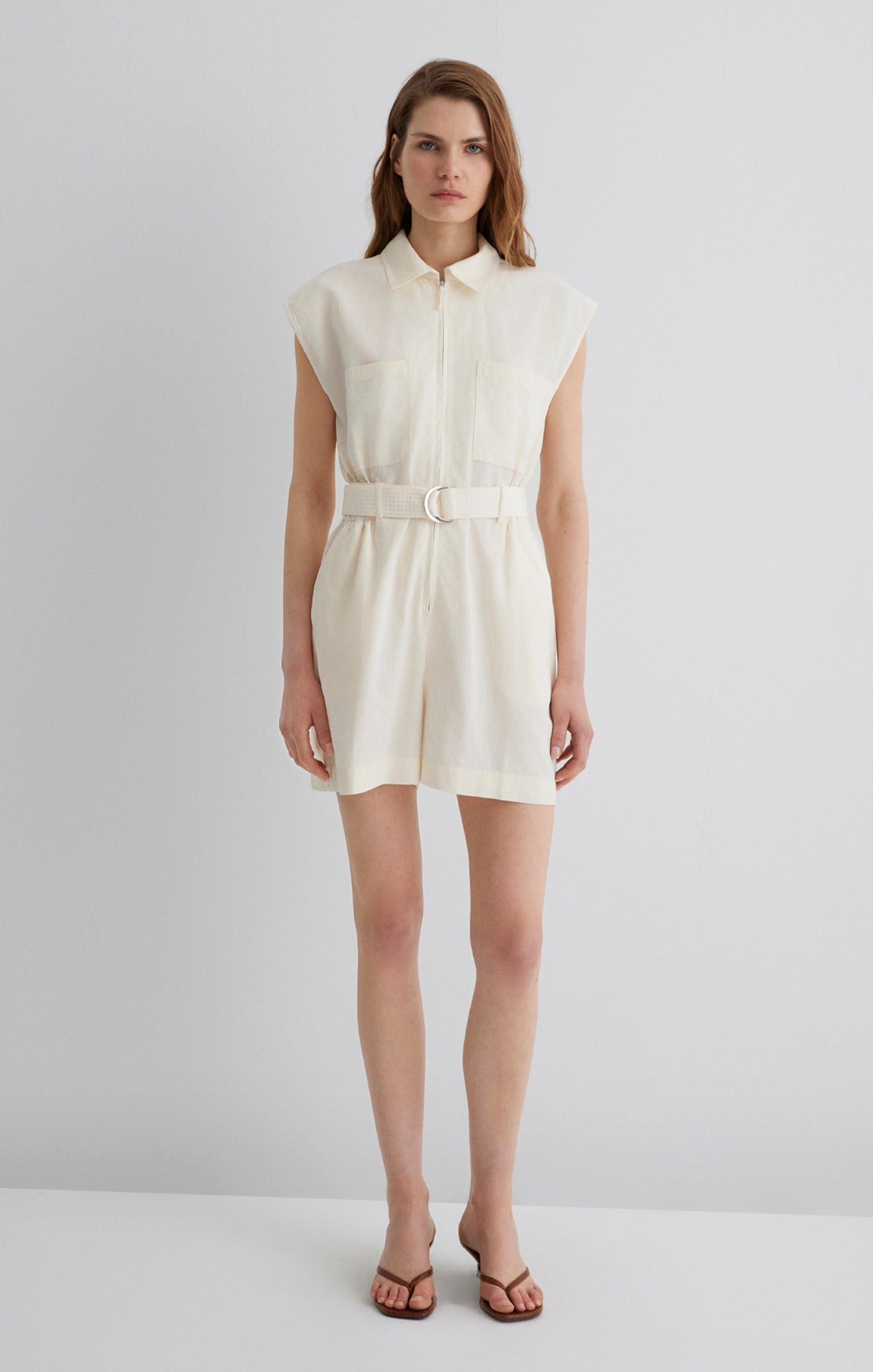 ZIP-UP ROMPER IN PRISTINE - Mavi Jeans