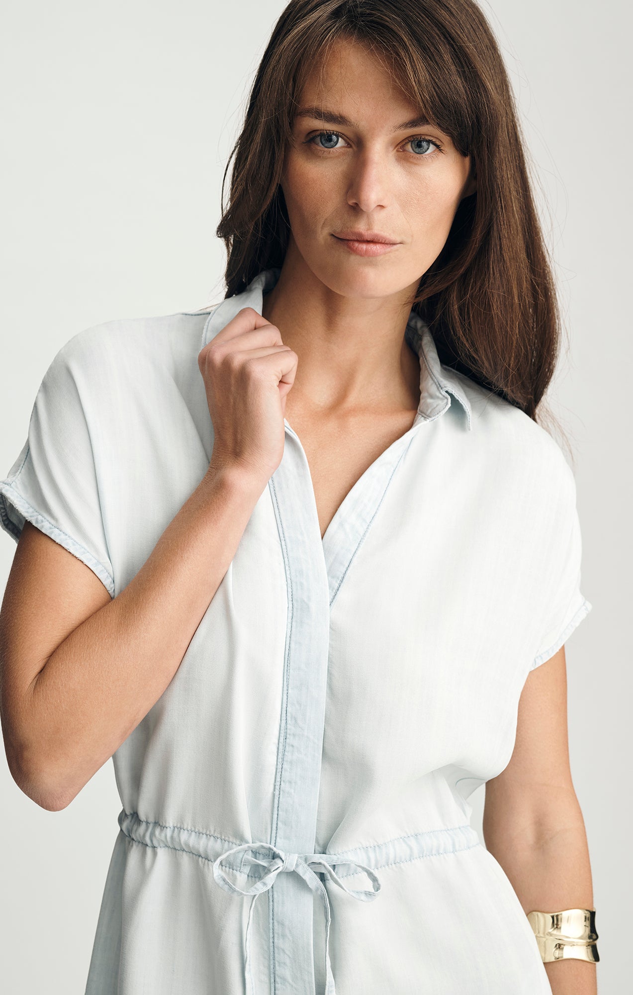 NIRA MIDI SHIRTDRESS IN LIGHT BLUE MAVITERRENEAN - Mavi Jeans