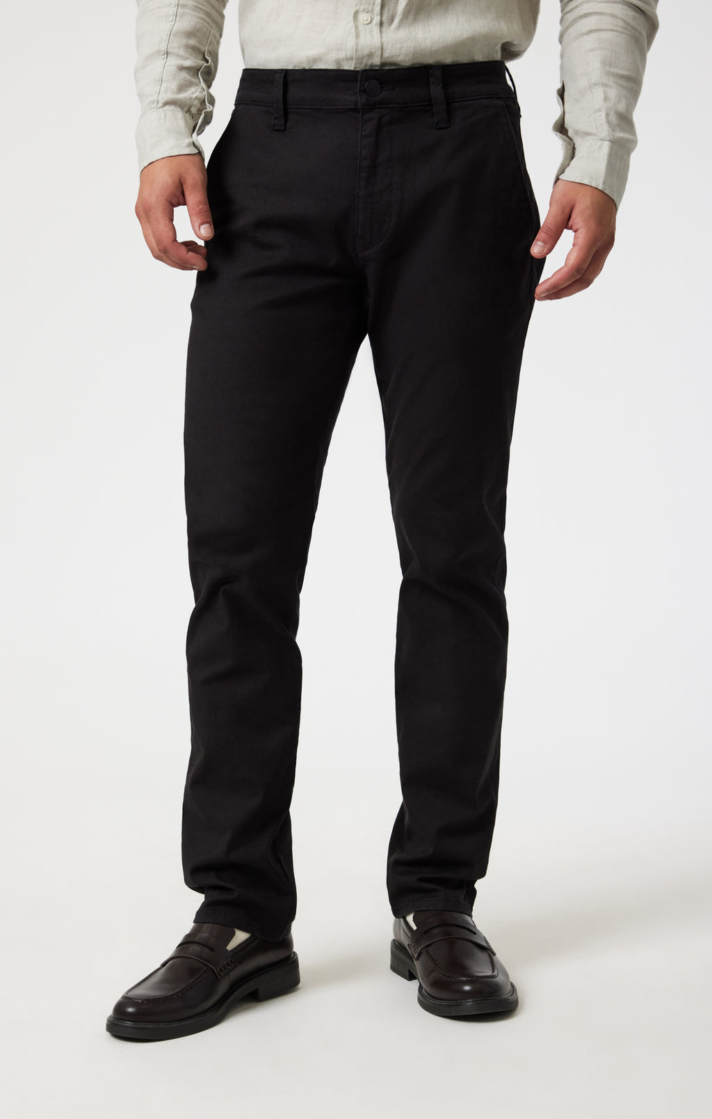 MILTON SLIM STRAIGHT CHINO IN BLACK LUXE TWILL - Mavi Jeans