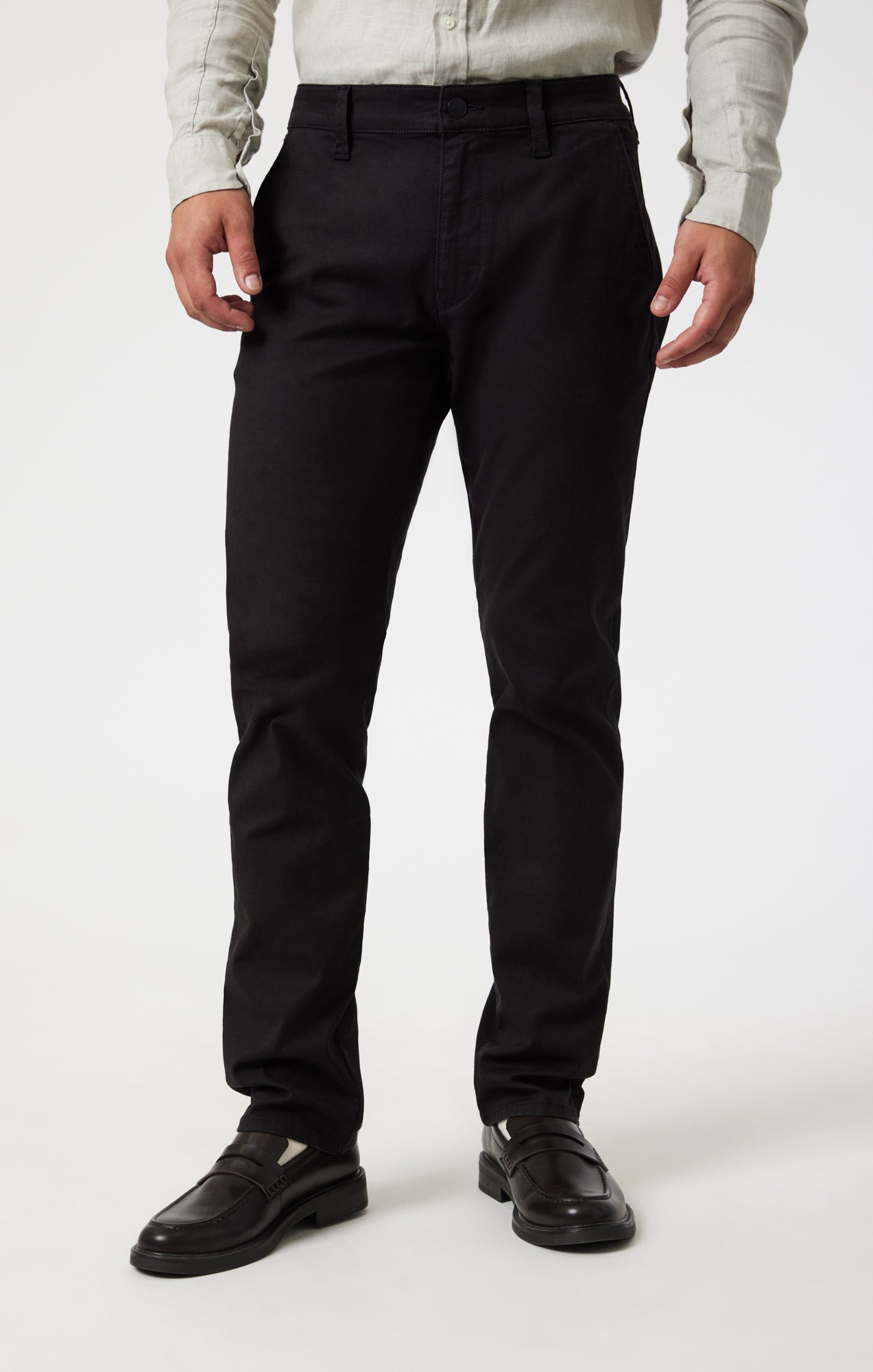 MILTON SLIM STRAIGHT CHINO IN BLACK LUXE TWILL - Mavi Jeans
