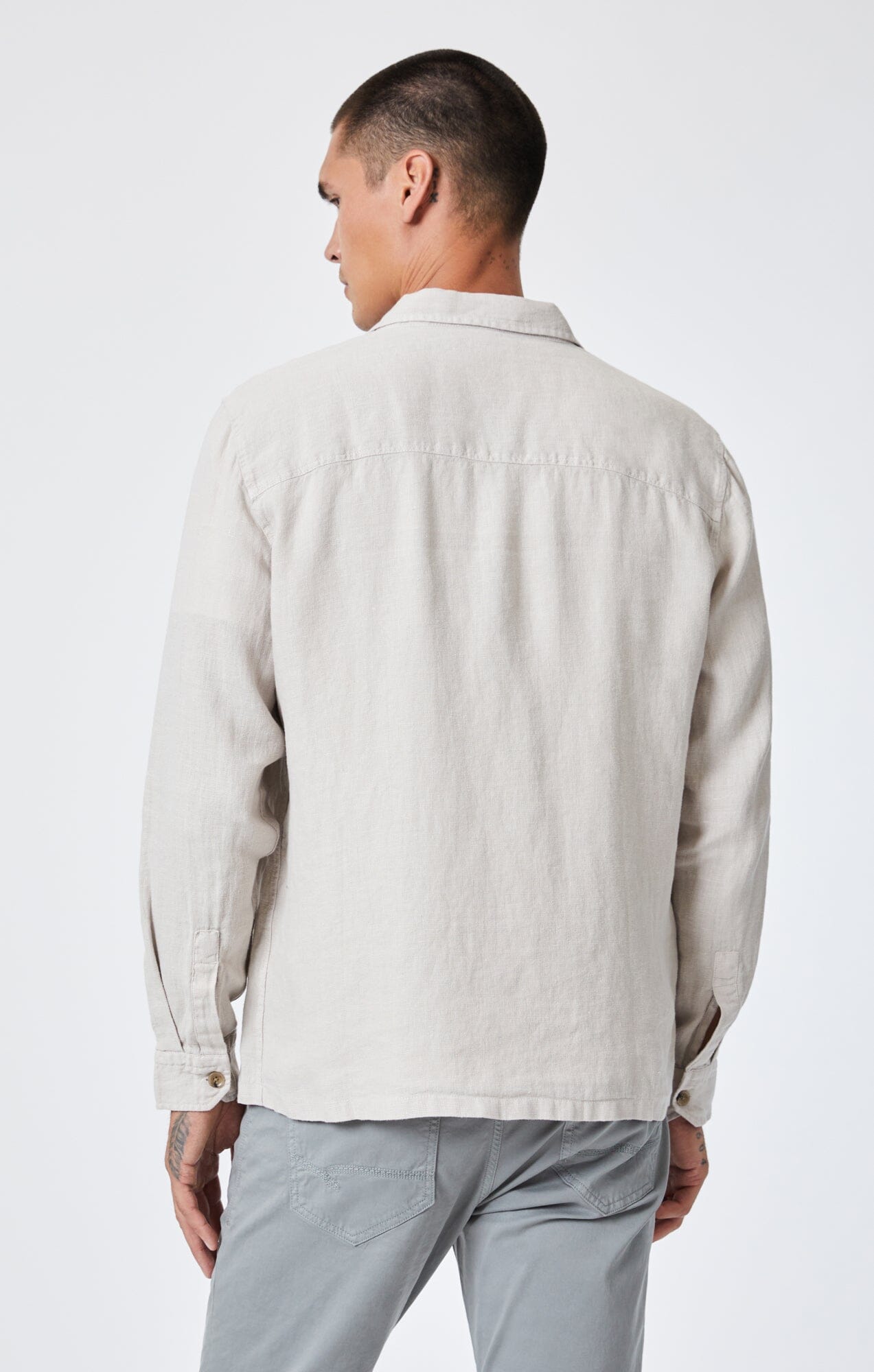 DOUBLE POCKET LINEN BUTTON-UP SHIRT IN MOONSTRUCK - Mavi Jeans