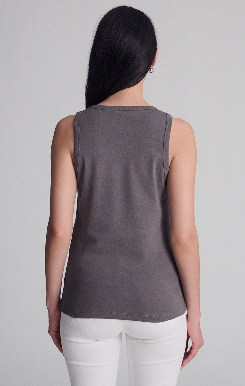 CONTOUR TANK TOP IN DARK GULL GRAY - Mavi Jeans