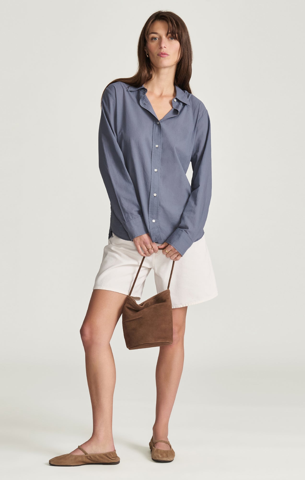 LONG SLEEVE BUTTON-UP SHIRT IN GRISAILLE - Mavi Jeans