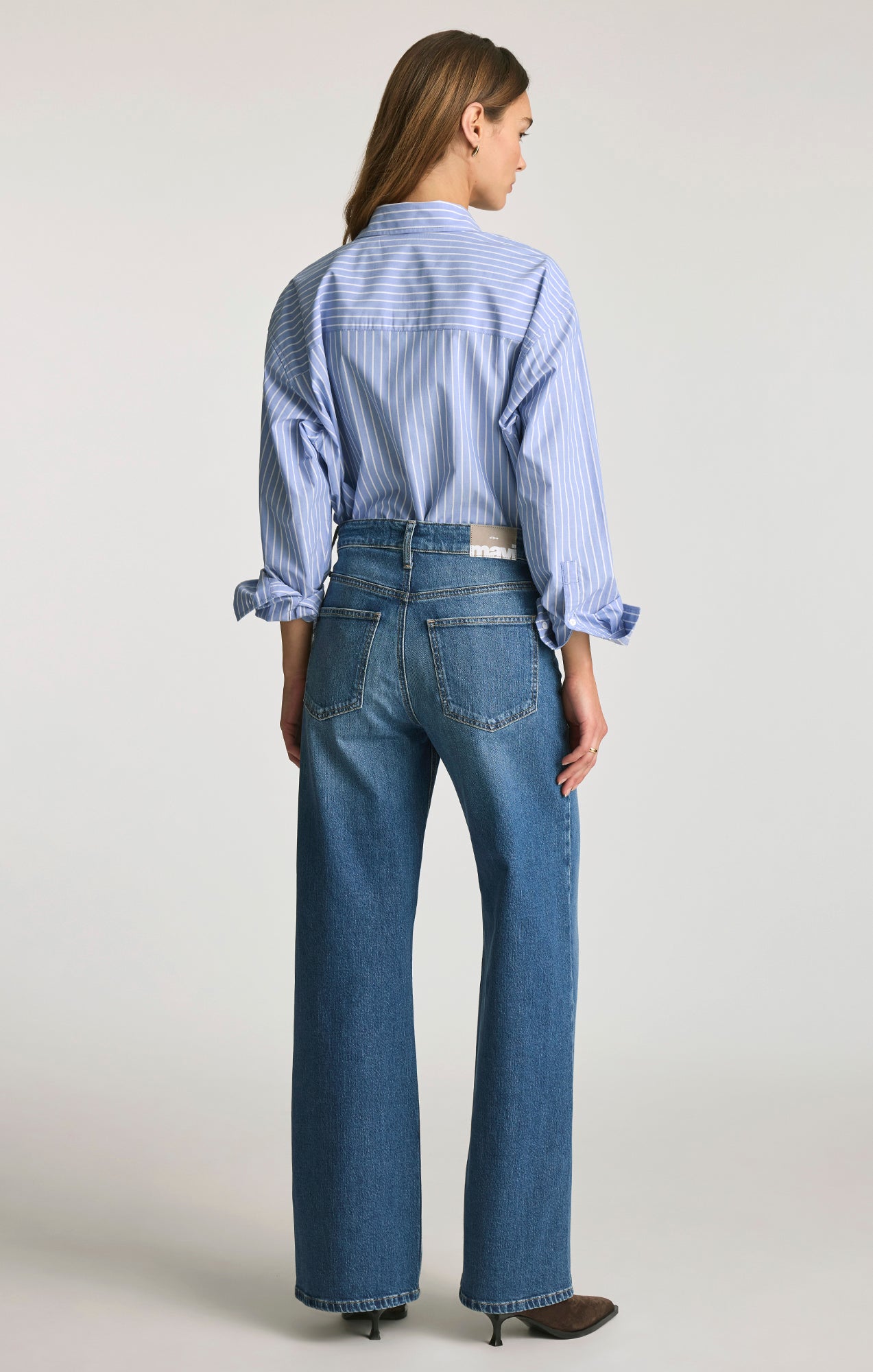 FLORIDA WIDE LEG IN MID BRUSHED CLASSIC BLUE - Mavi Jeans