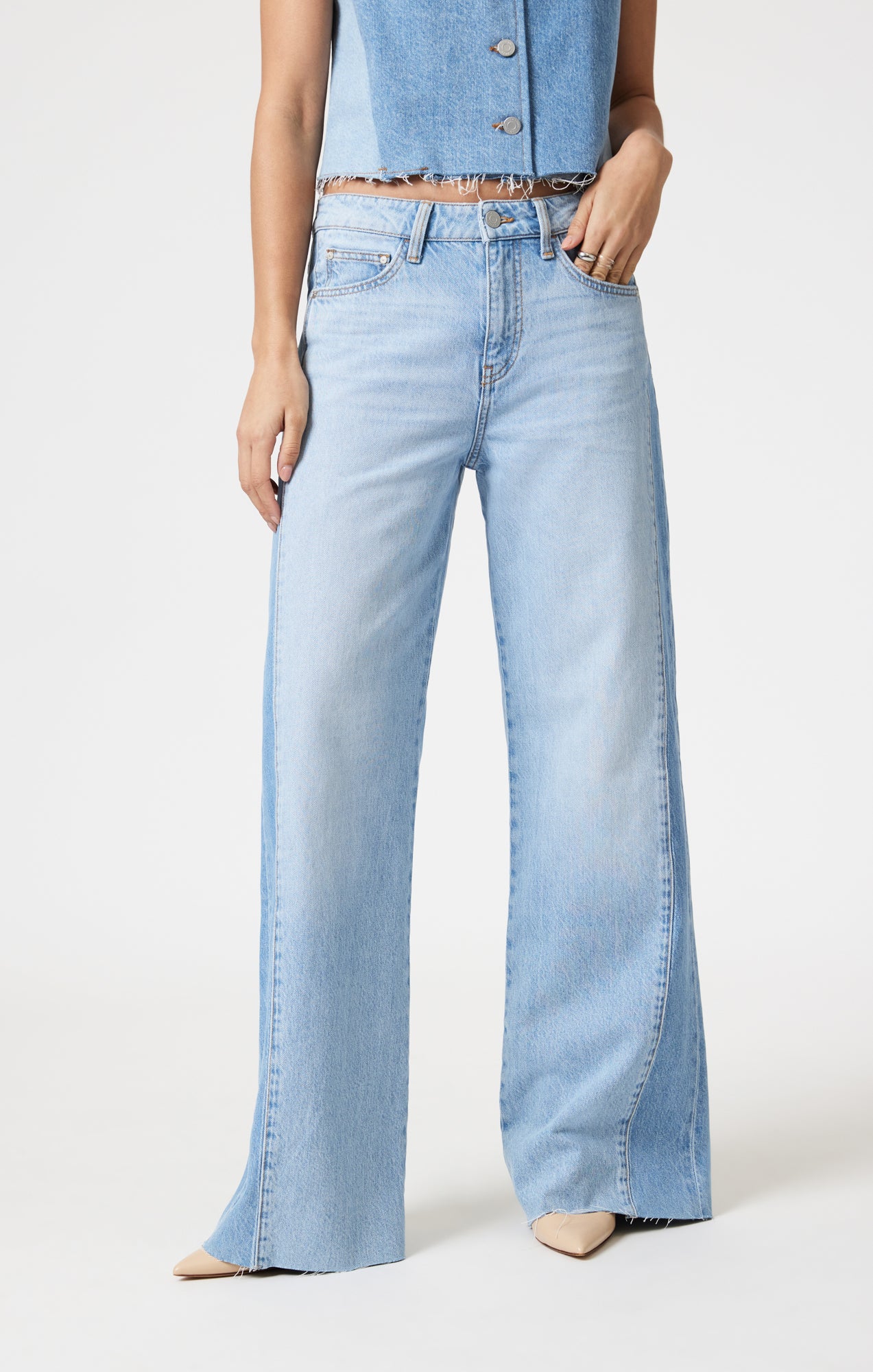 MALIBU WIDE LEG IN BLOCKING DENIM - Mavi Jeans
