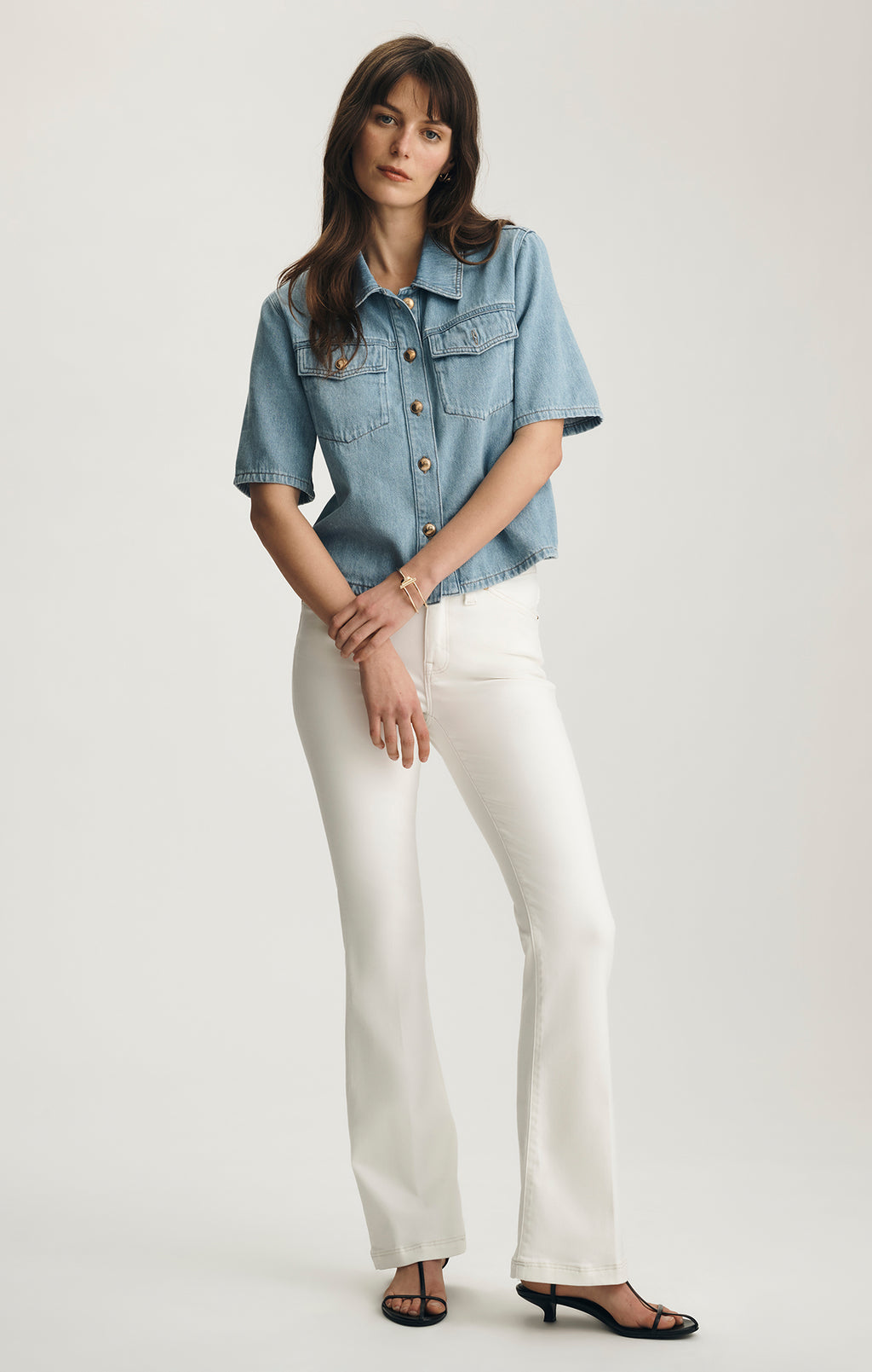 DAFNE DENIM SHIRT IN LIGHT GOLD PREMIUM - Mavi Jeans