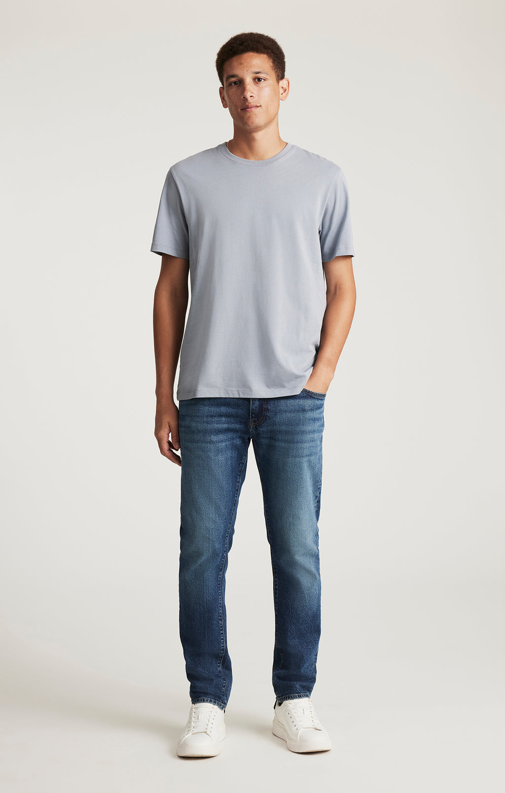 SHORT SLEEVE CREW NECK T-SHIRT IN TRADEWINDS - Mavi Jeans