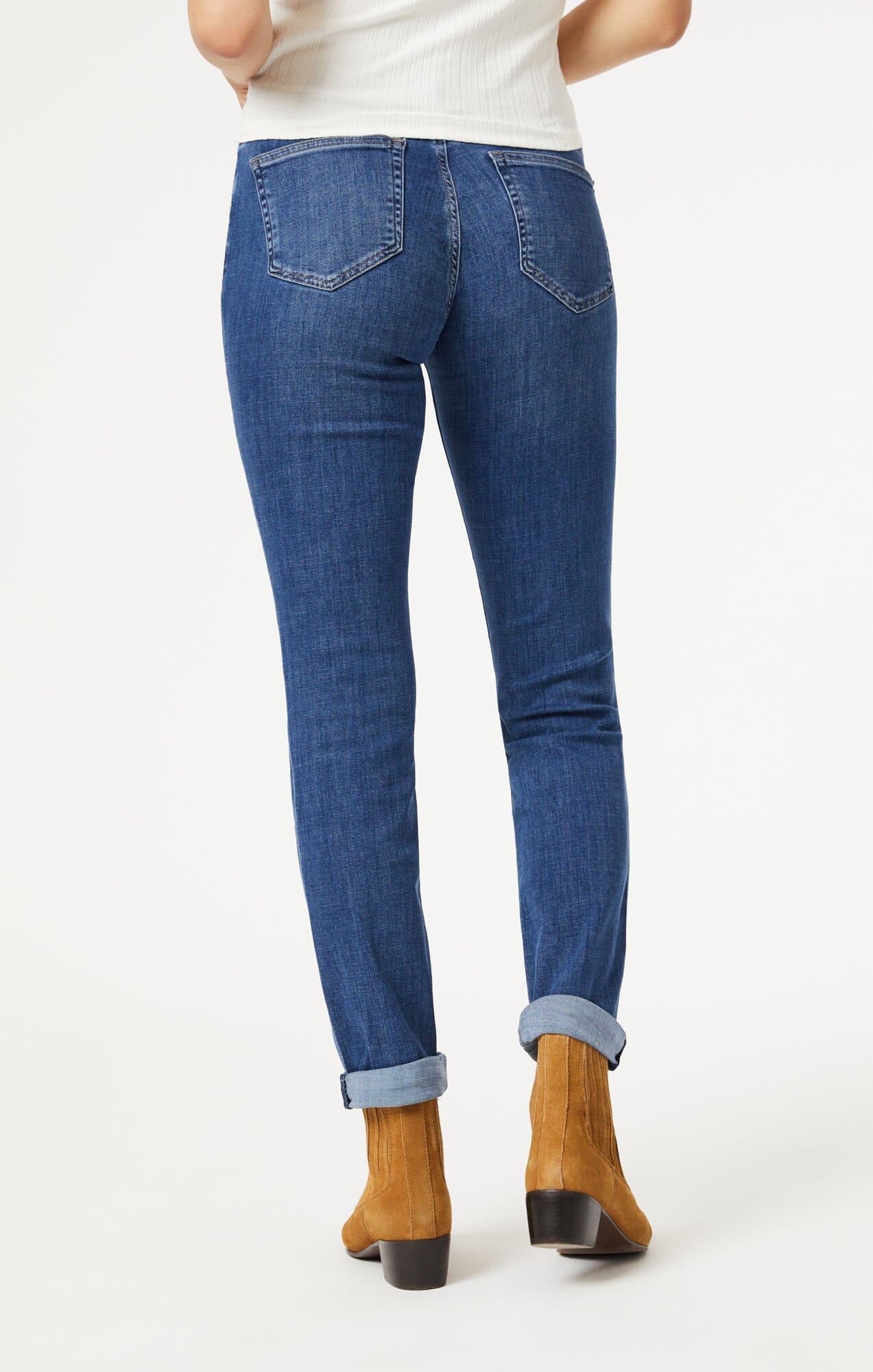 EMMA SLIM BOYFRIEND IN DARK BRUSHED FEATHER BLUE - Mavi Jeans