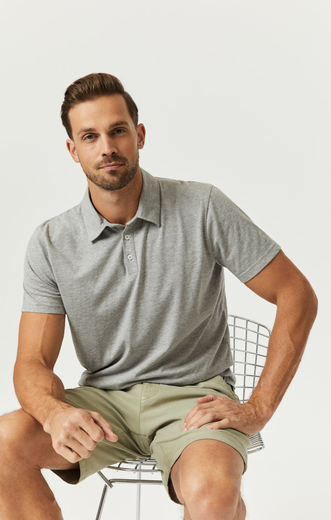 POLO SHIRT IN GREY MELANGE - Mavi Jeans