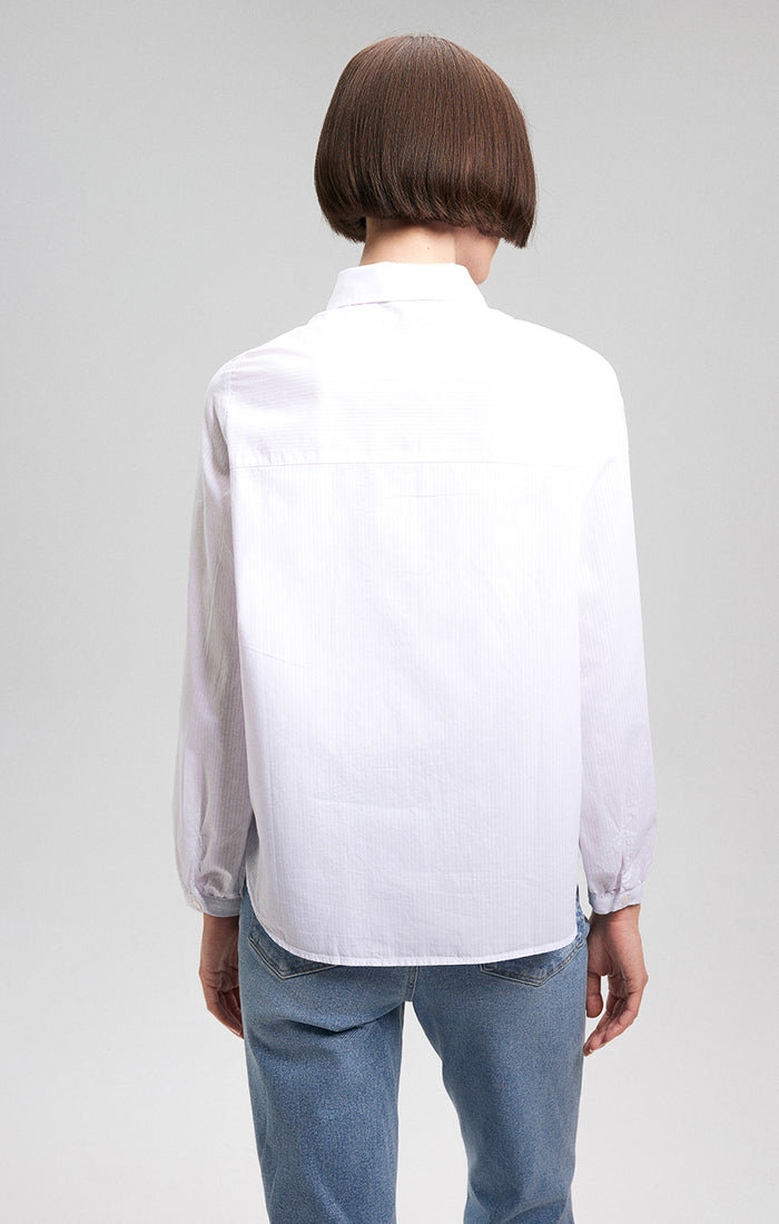 LACE DETAIL BUTTON-UP SHIRT IN WHITE - Mavi Jeans