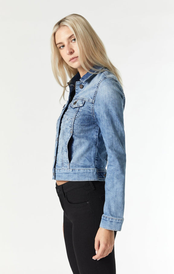 Mavi Women's Samantha Jean Jacket in Bleach Random Nolita