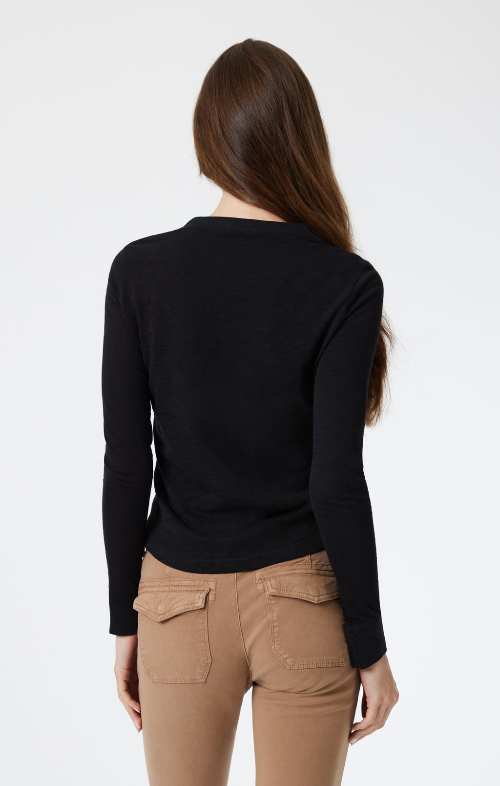 HENLEY T-SHIRT IN BLACK - Mavi Jeans